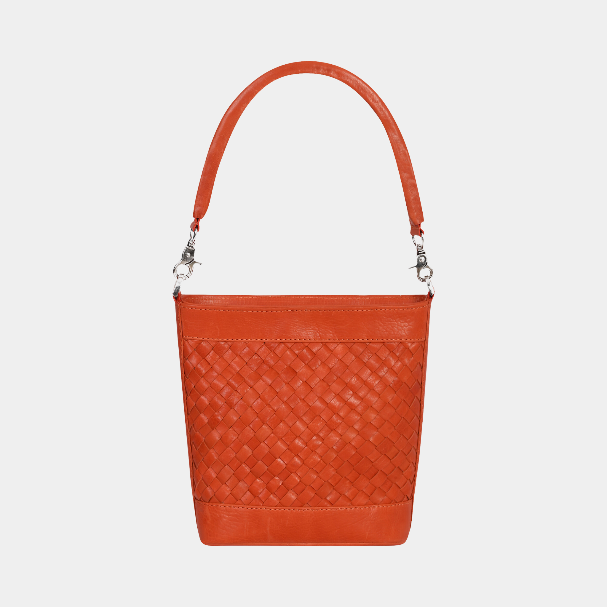 Tina Mini Woven Bucket Bag - Brown