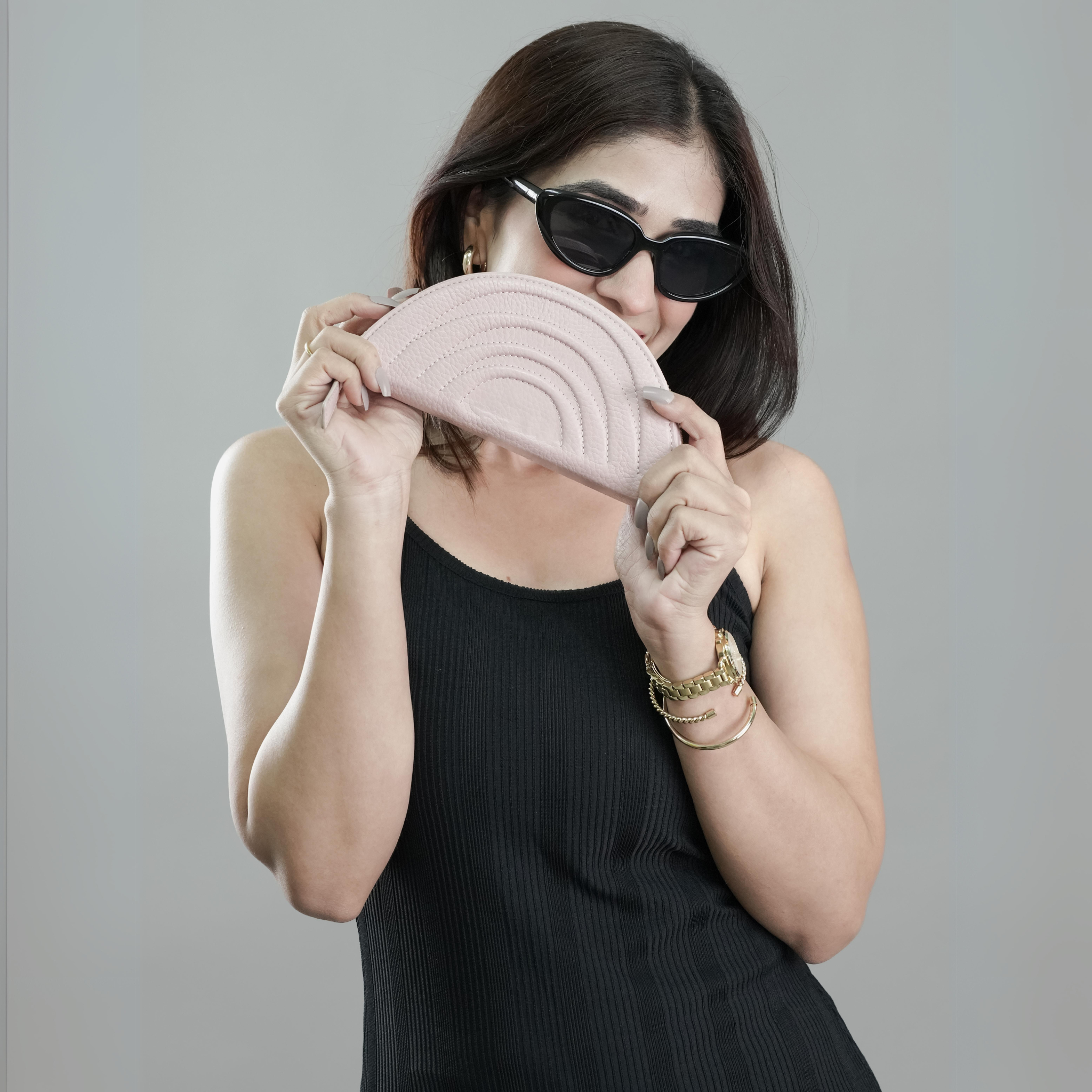 Kathy Halfmoon Shape Pouch - Light Pink