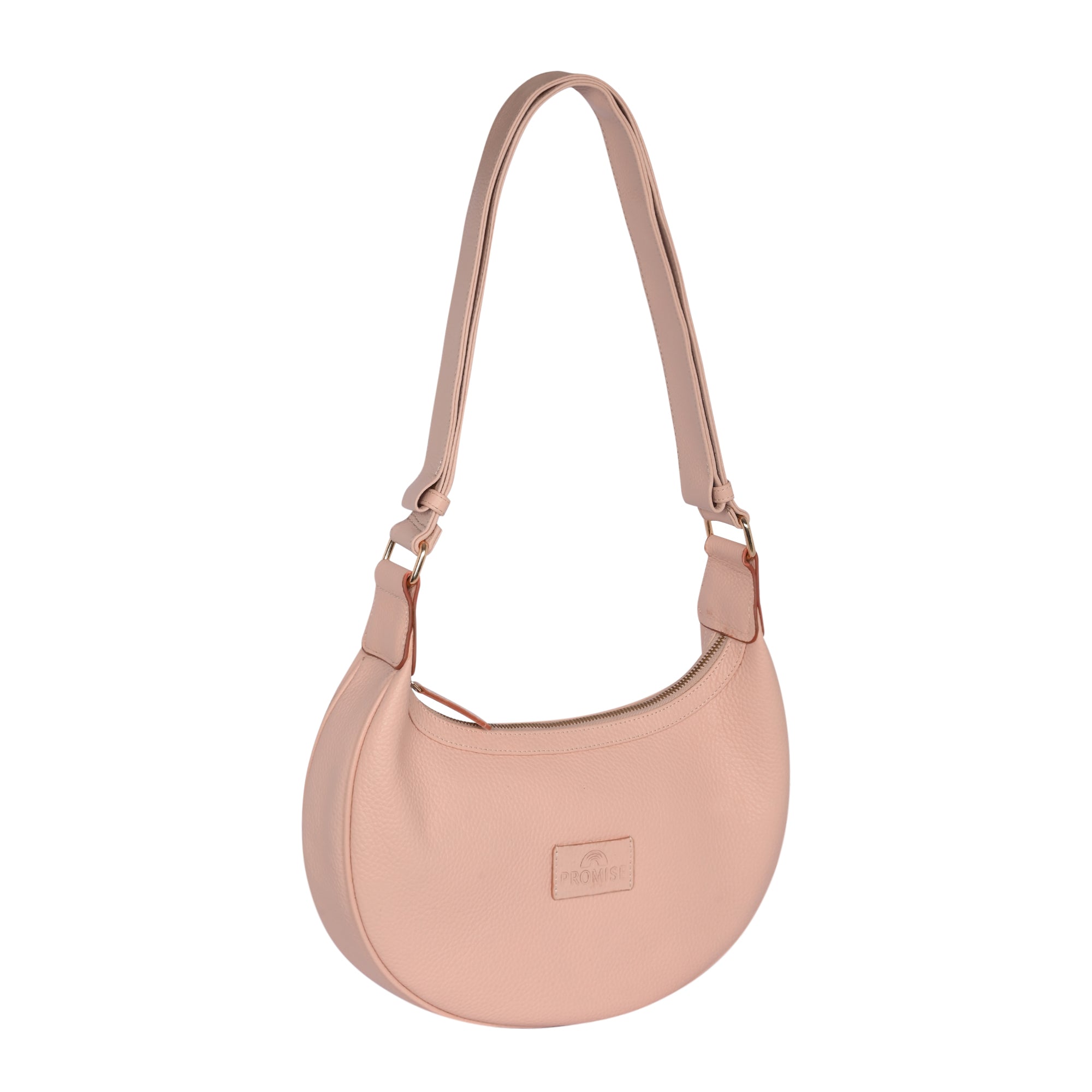 Jesse Minimalist Stylish Half Moon Crossbody Bag - Light Pink
