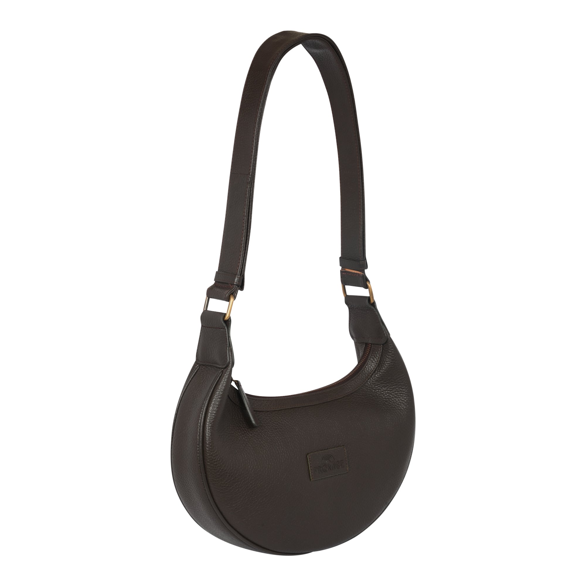 Jesse Minimalist Stylish Half Moon Crossbody Bag - Brown