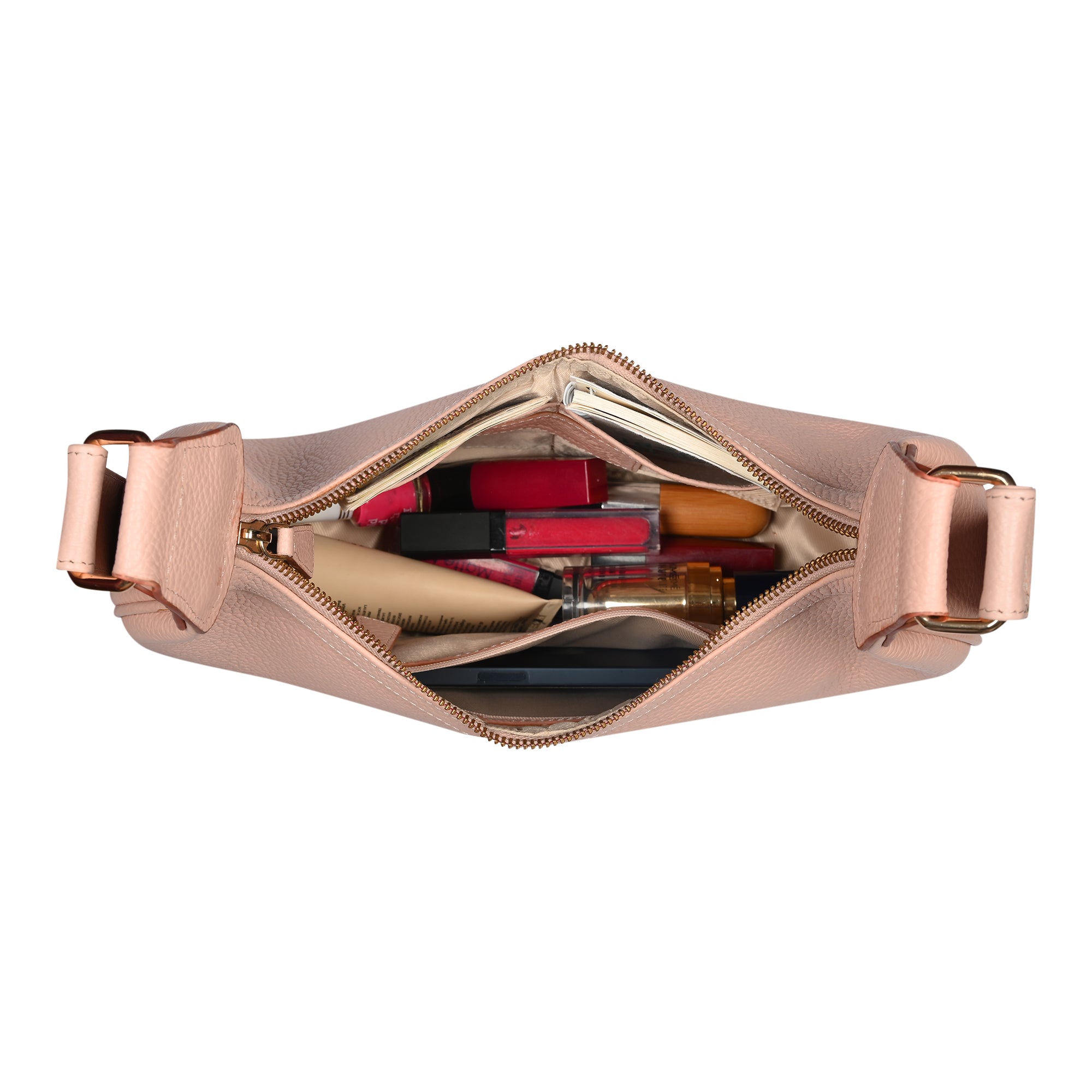 Jesse Minimalist Stylish Half Moon Crossbody Bag - Light Pink