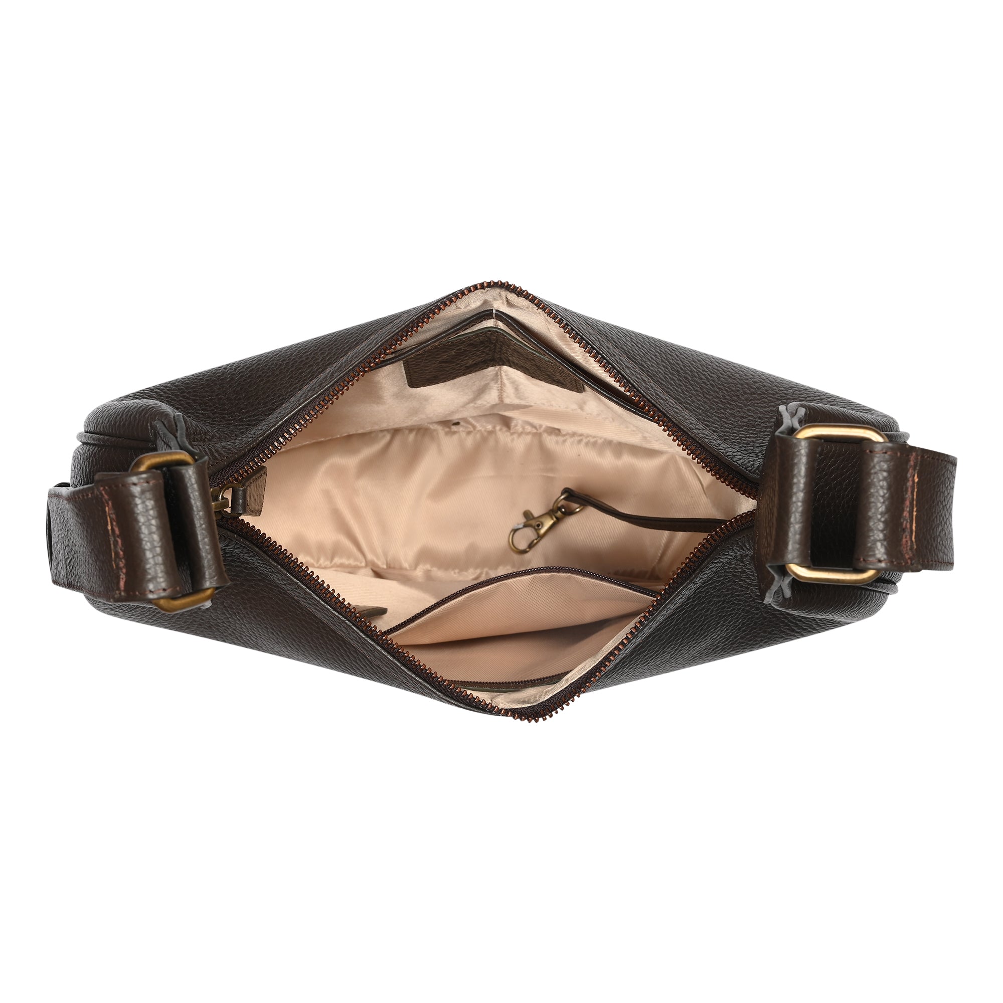 Jesse Minimalist Stylish Half Moon Crossbody Bag - Brown