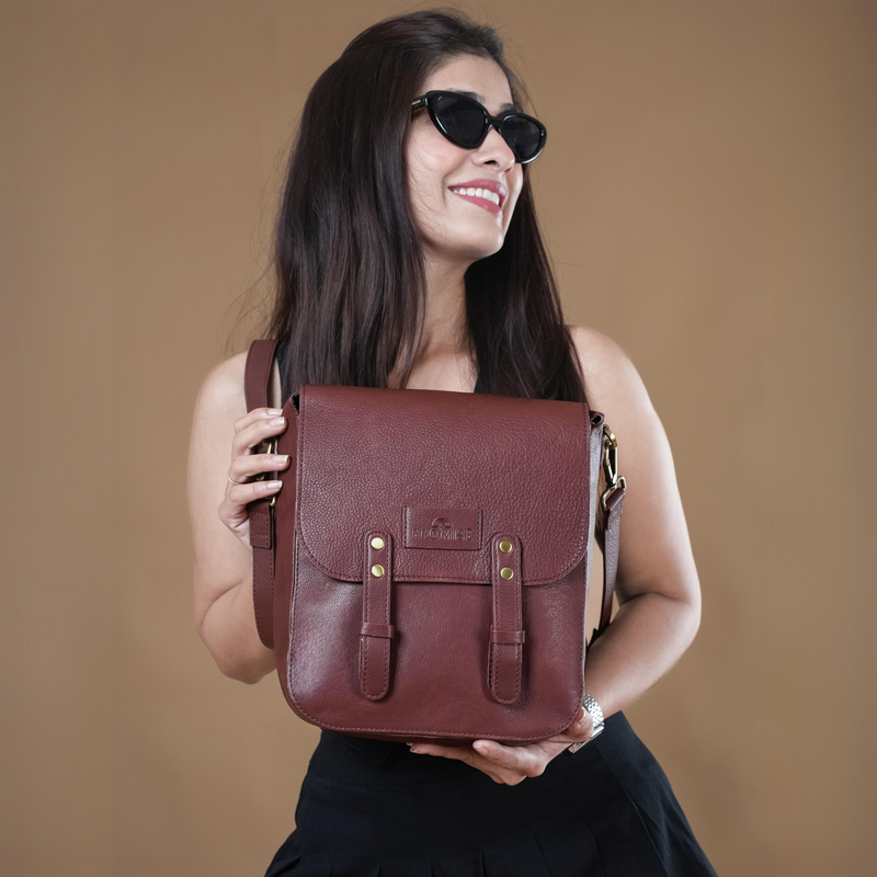 Kim Full-Flap Messenger Bag - Brown