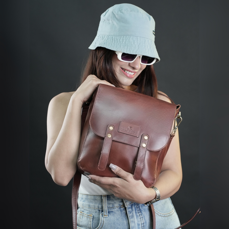 Kim Full-Flap Messenger Bag - Brown
