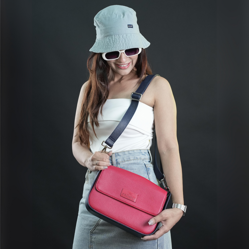 Lara Crossbody Bag - Red & Blue