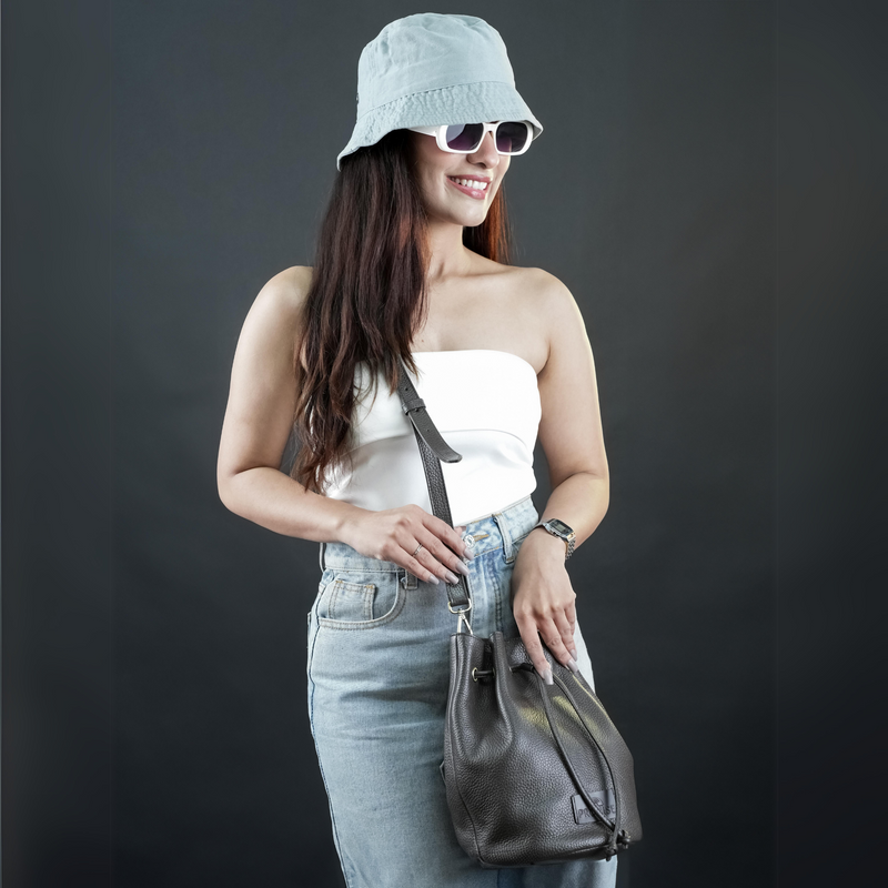 Sally Drawstring Bag - Brown