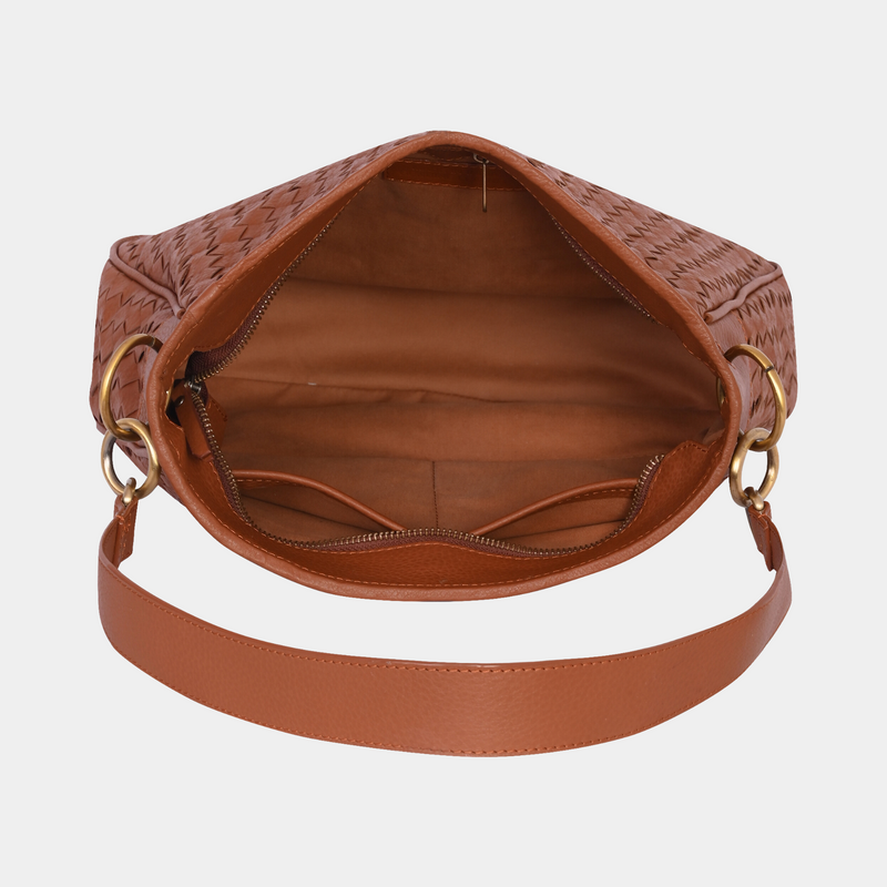 Patricia Hand Woven Bag - Brown