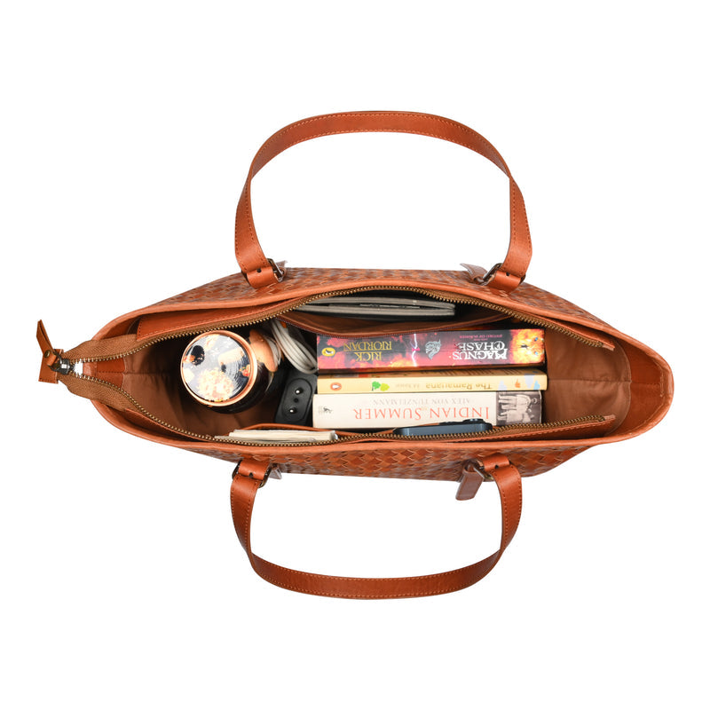 Margaret Handwoven Handbag - Tan