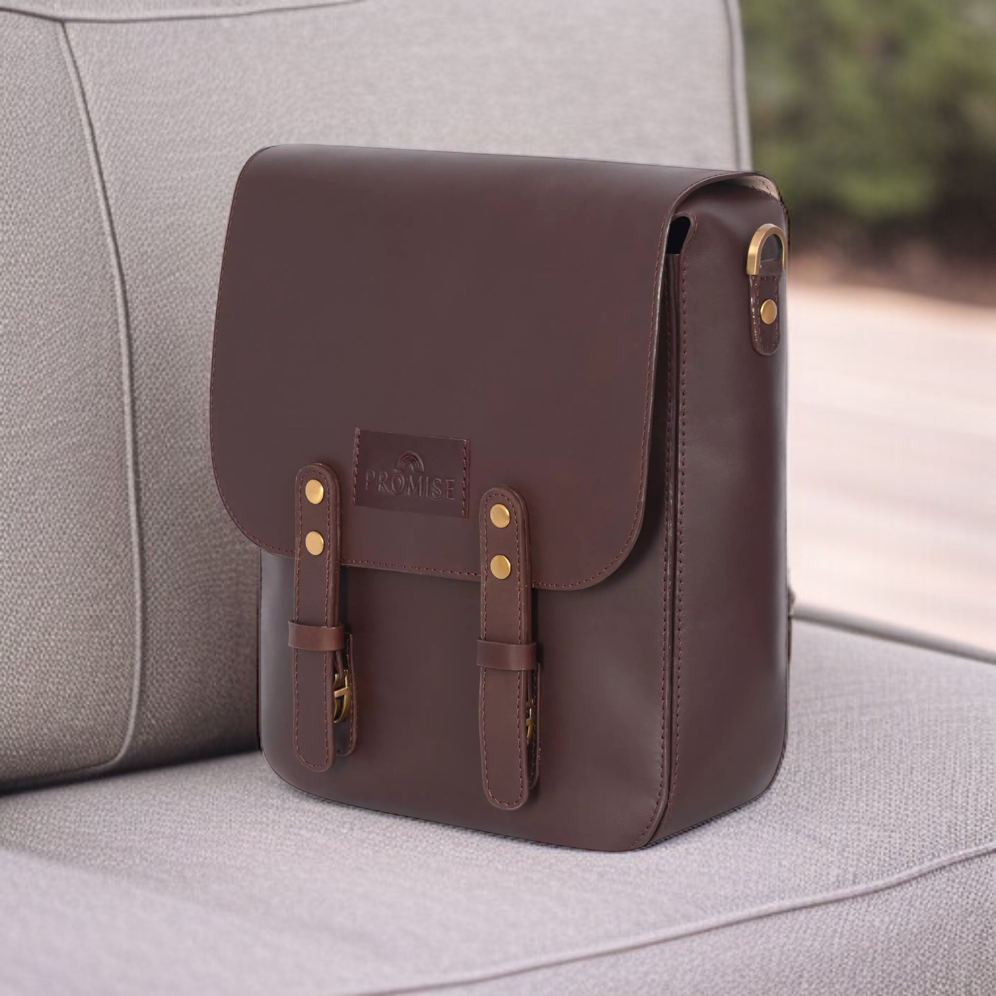 Kim Full-Flap Messenger Bag - Dark Brown