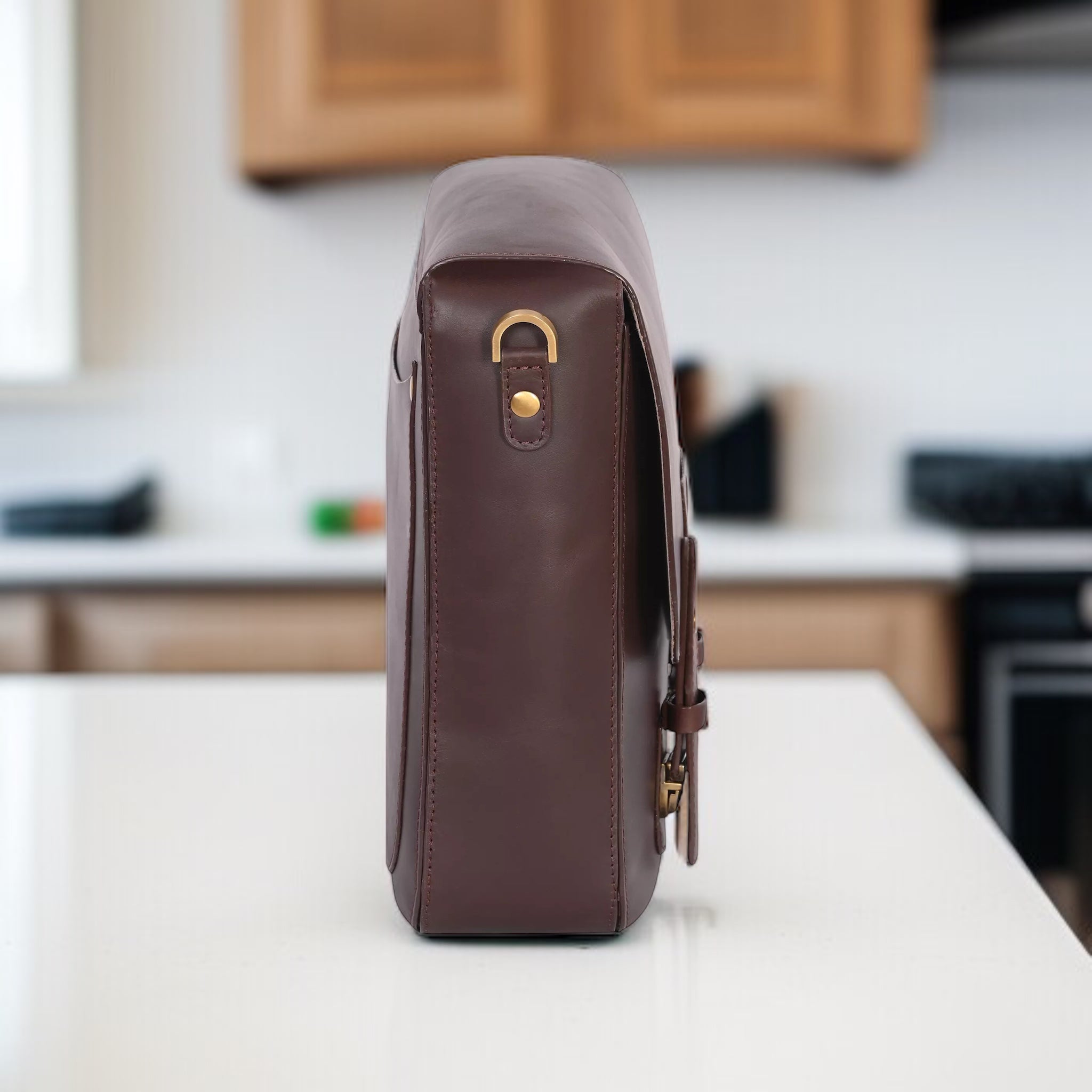 Kim Full-Flap Messenger Bag - Dark Brown