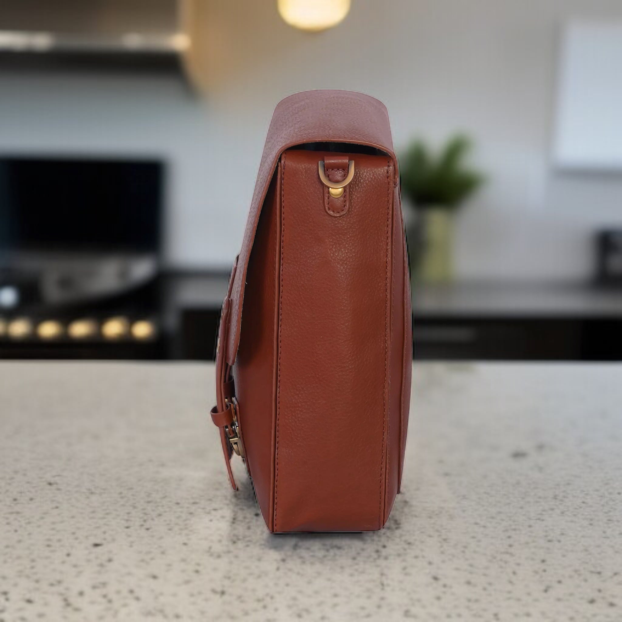 Kim Full-Flap Messenger Bag - Brown