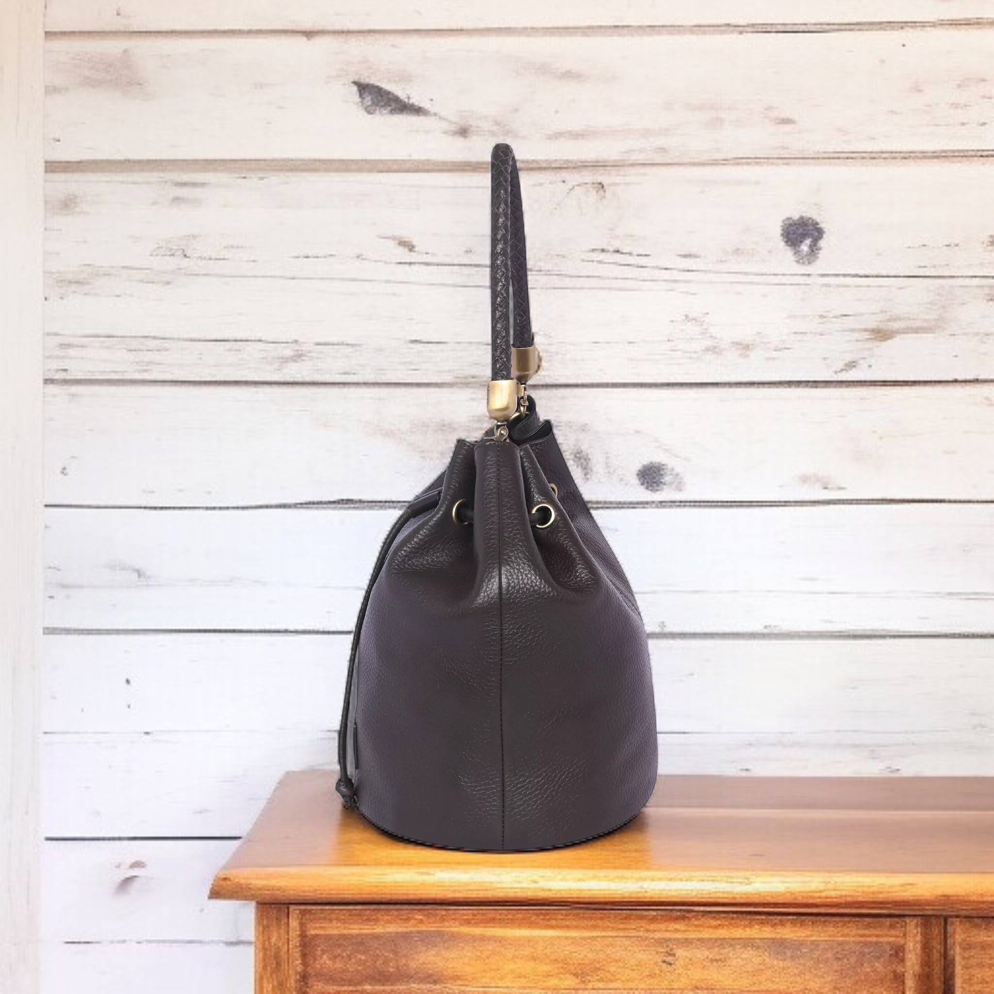 Sally Drawstring Bag - Brown