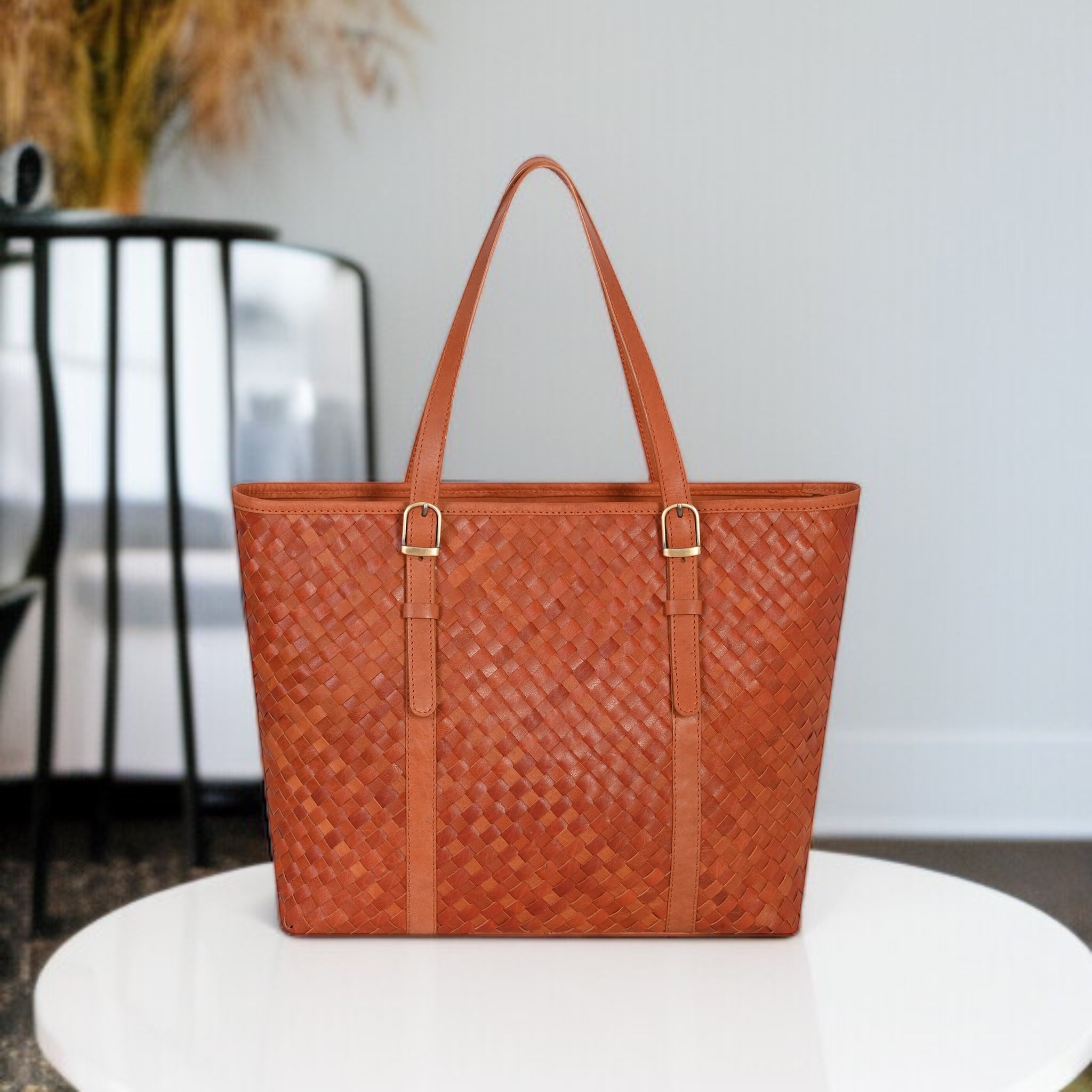 Margaret Handwoven Handbag - Tan