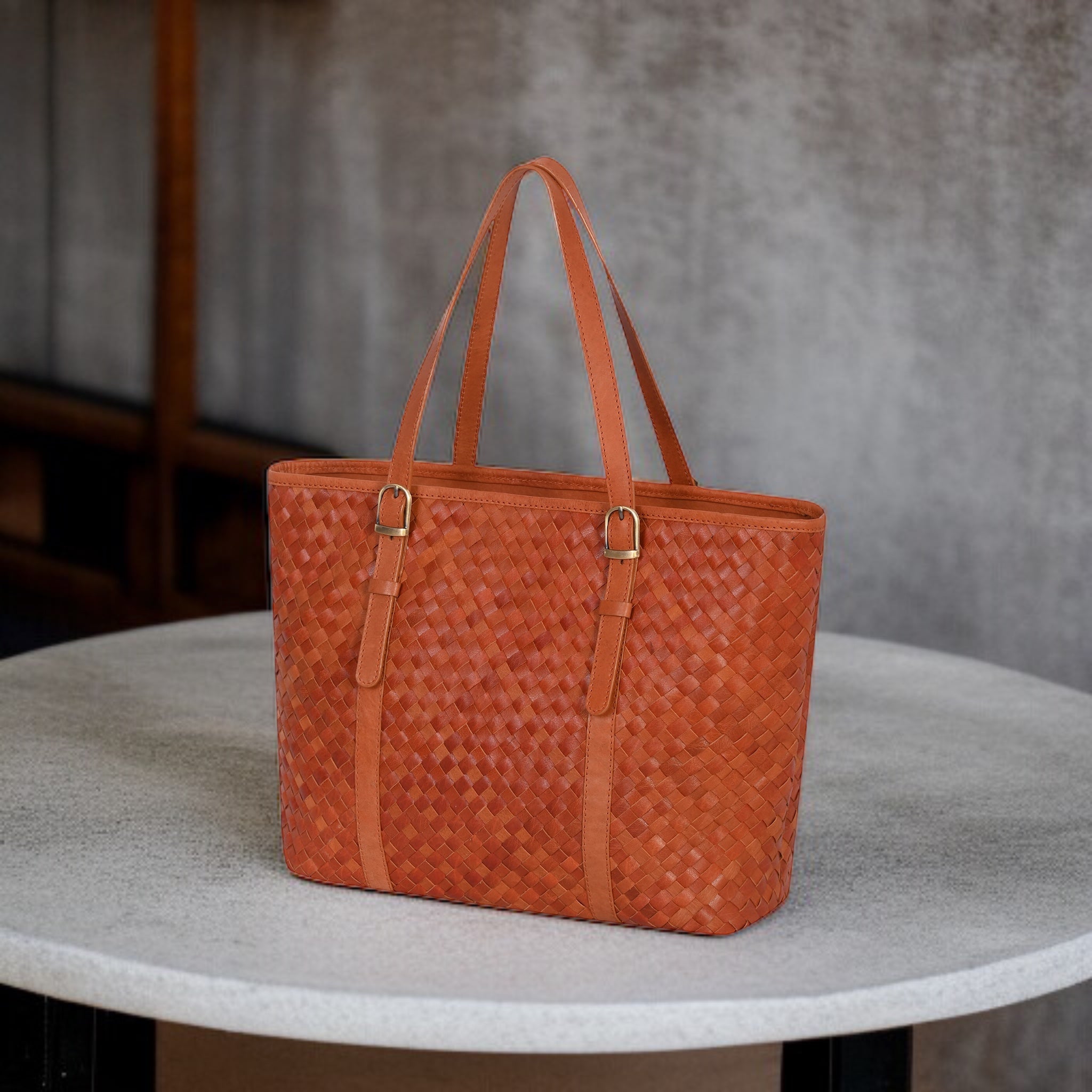 Margaret Handwoven Handbag - Tan