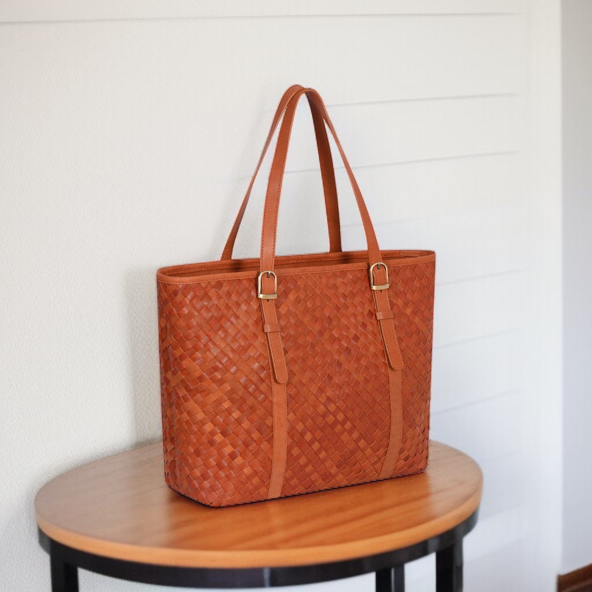 Margaret Handwoven Handbag - Tan