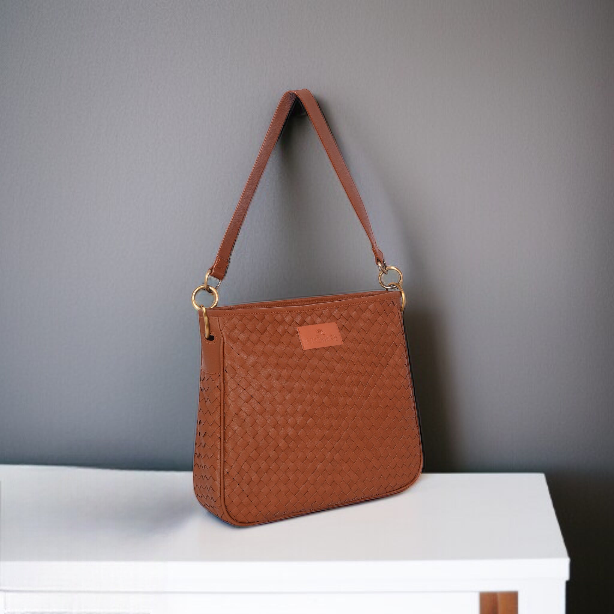 Patricia Hand Woven Bag - Brown