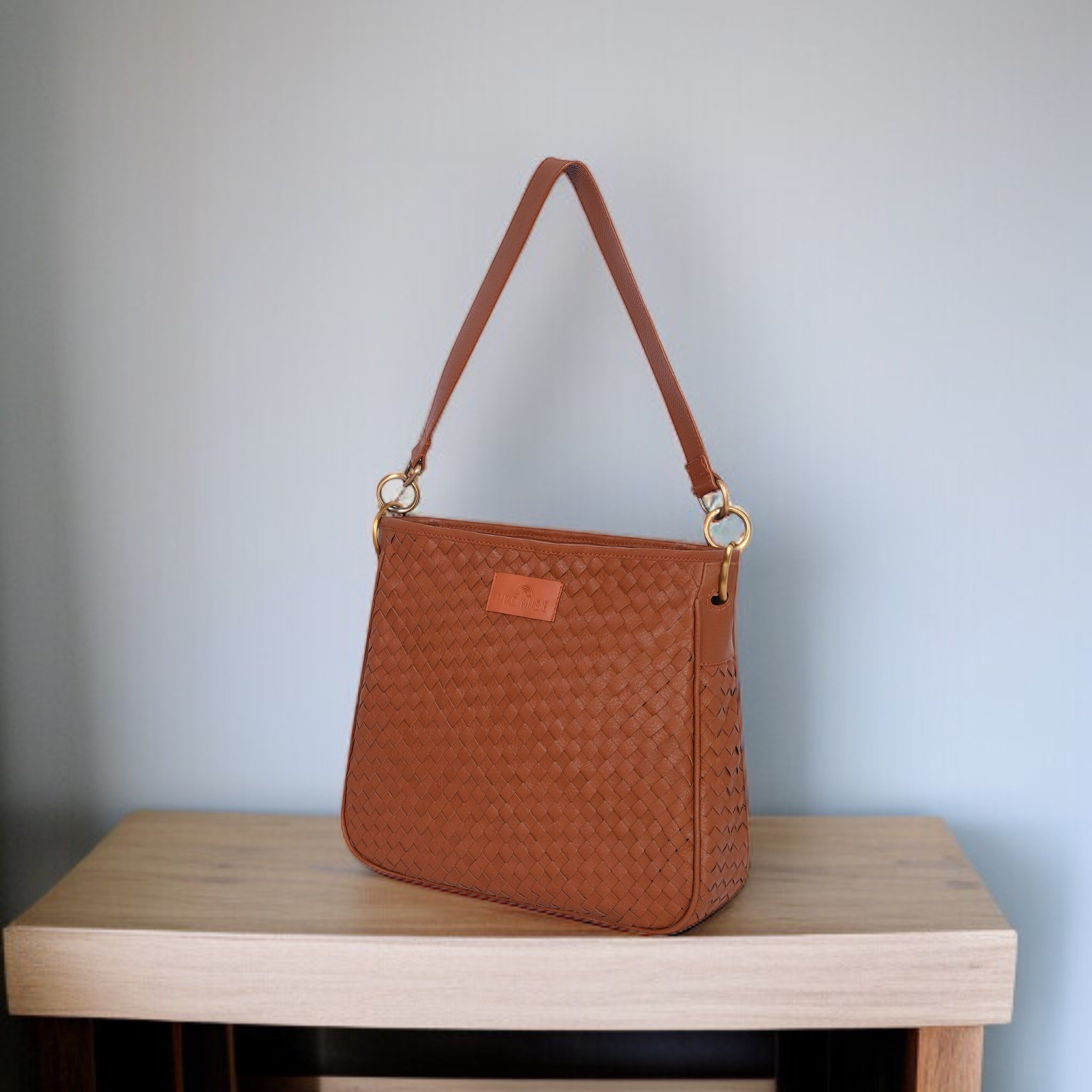 Patricia Hand Woven Bag - Brown