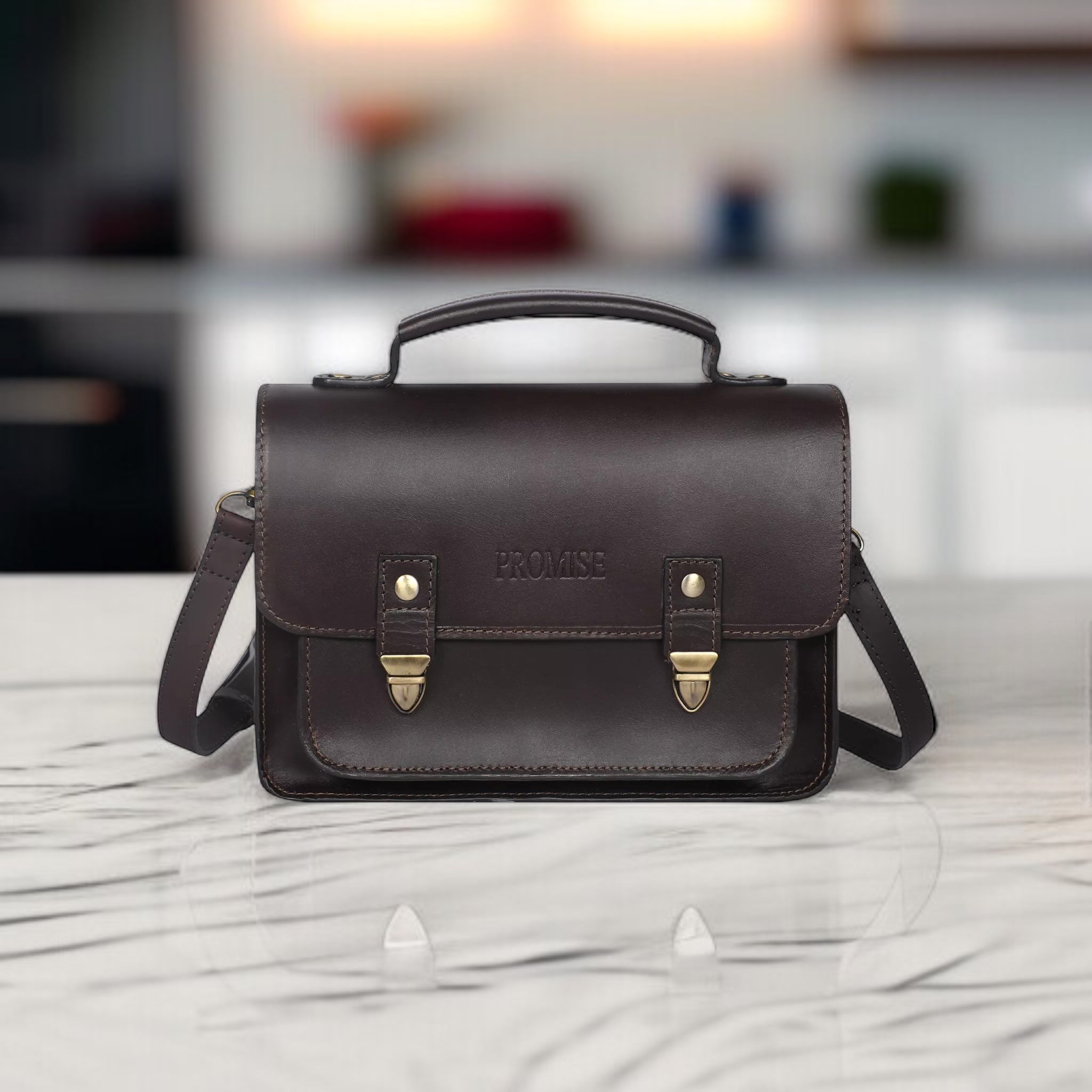 Kristina Satchel Bag - Dark Brown