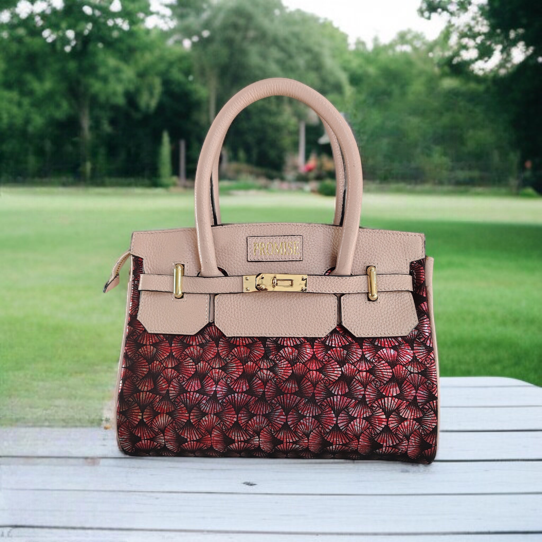 Riya Printed leather handbag