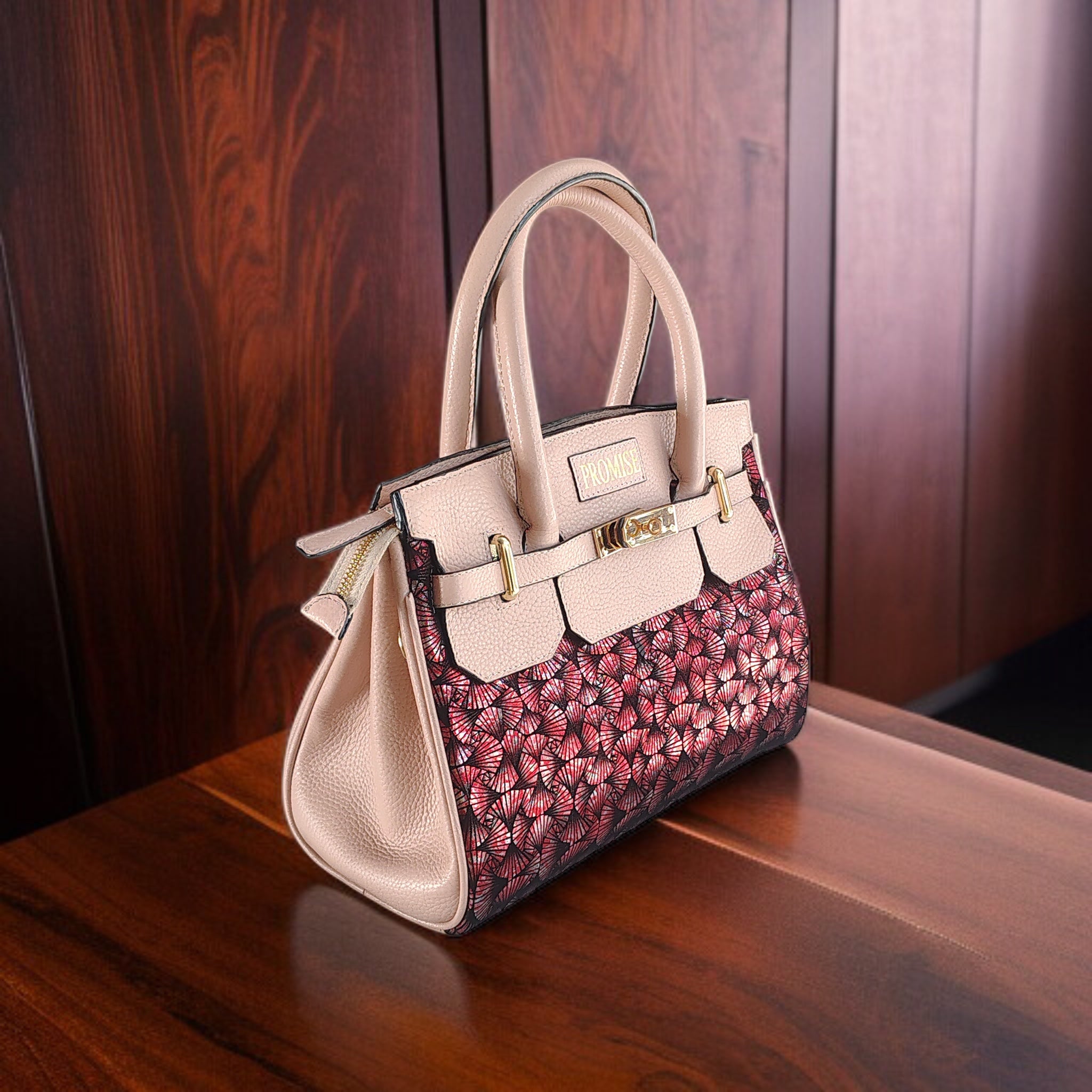 Riya Printed leather handbag