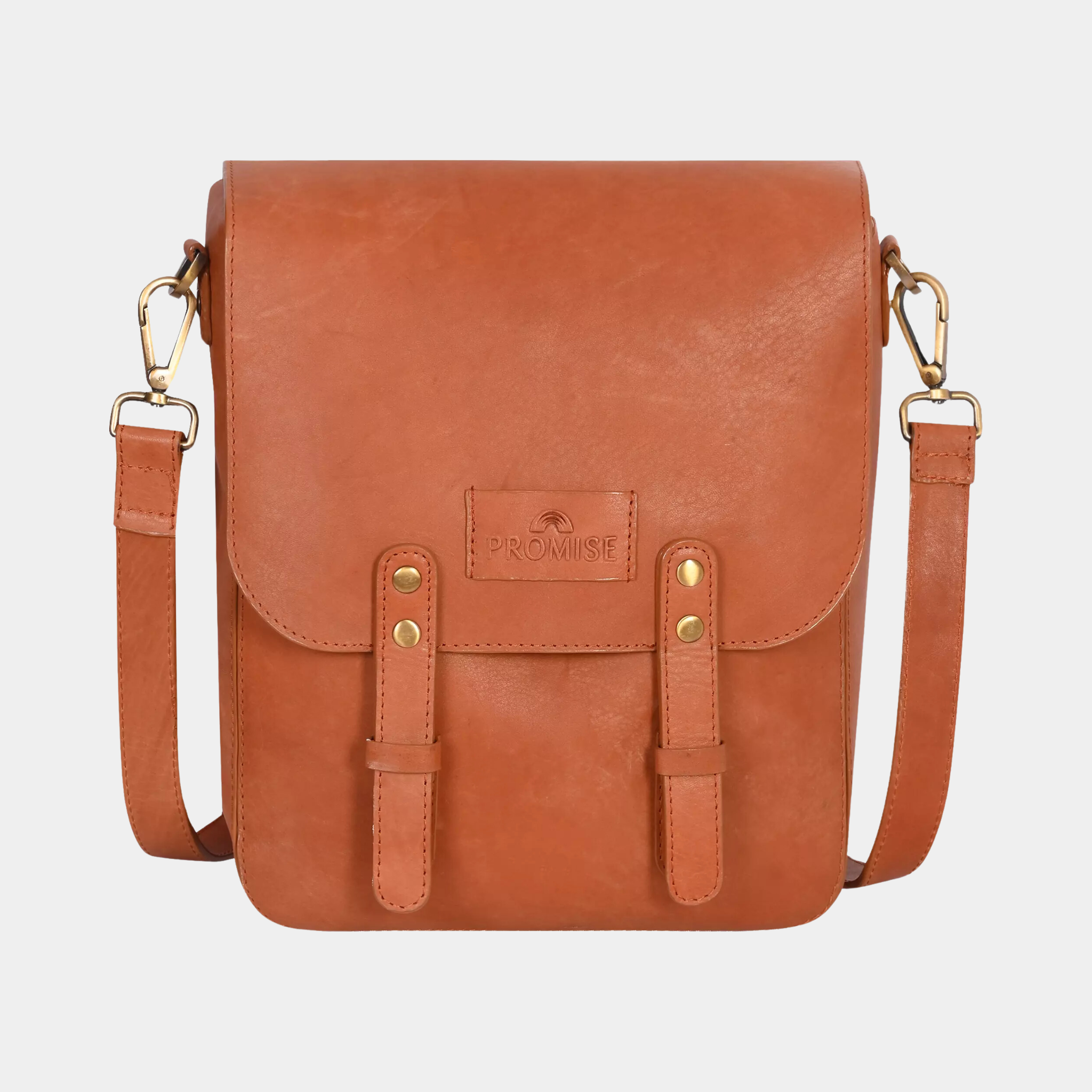 Kim Full-Flap Cognac Messenger Bag