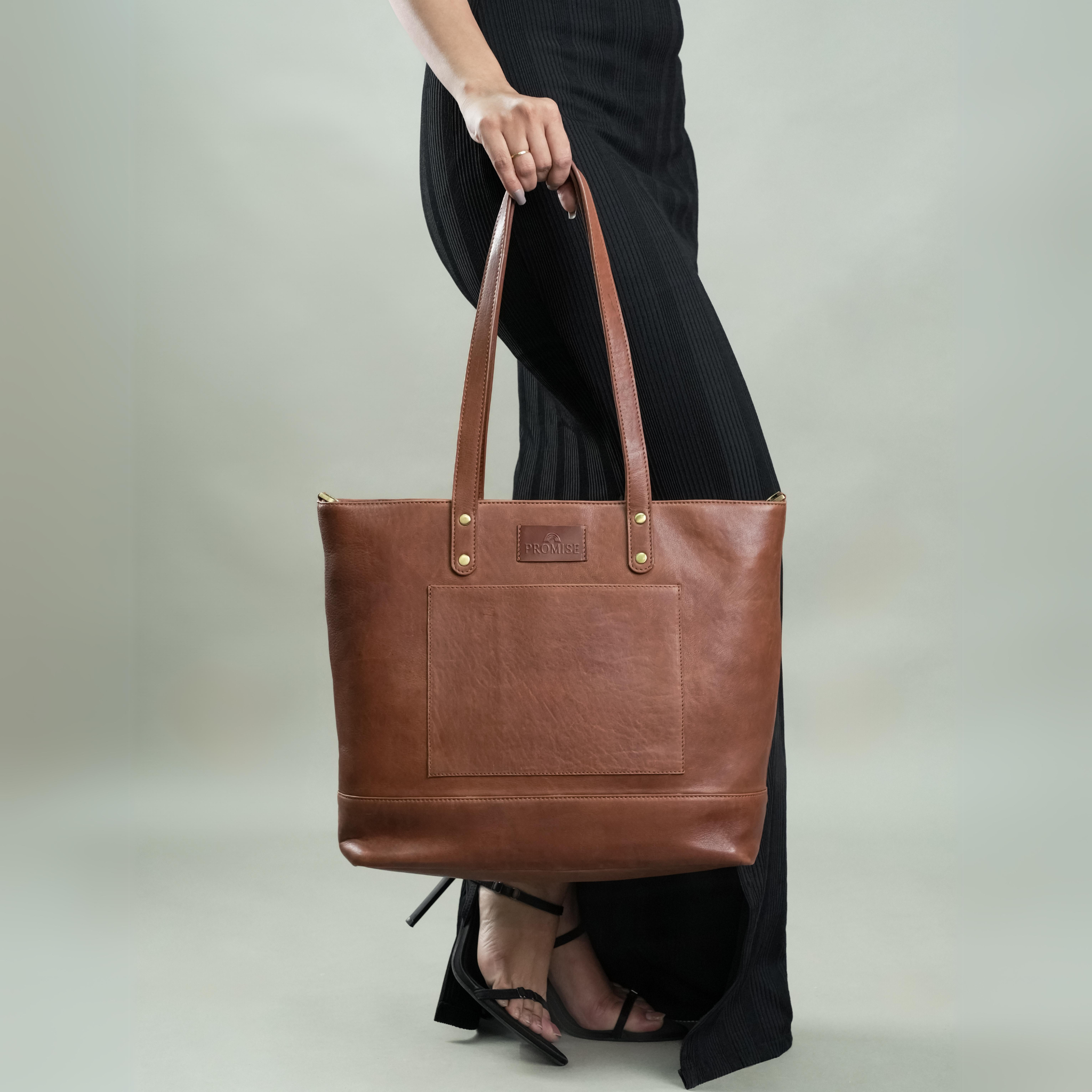 Carla Cognac Tote Bag