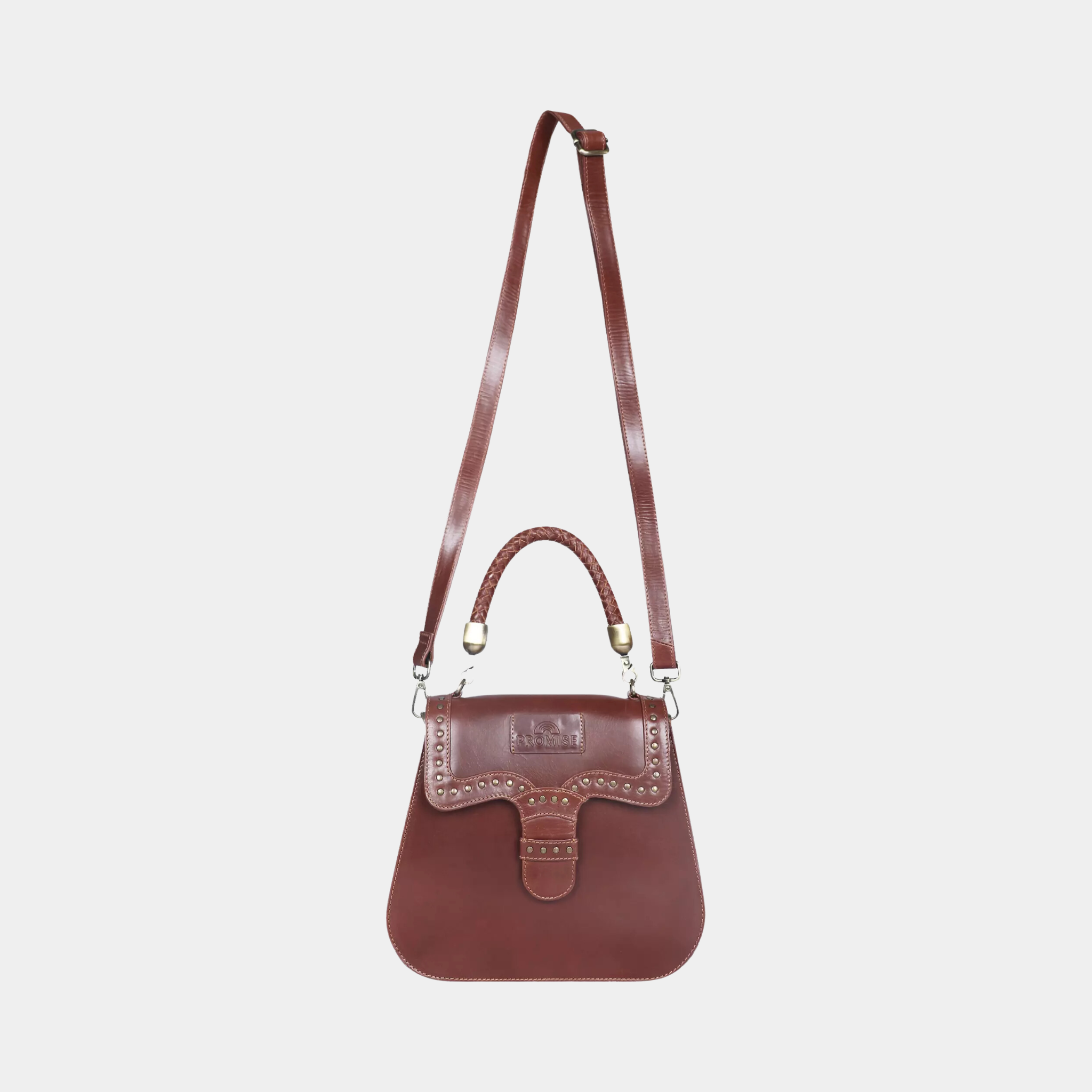 Helen Buckle Brown Crossbody Bag