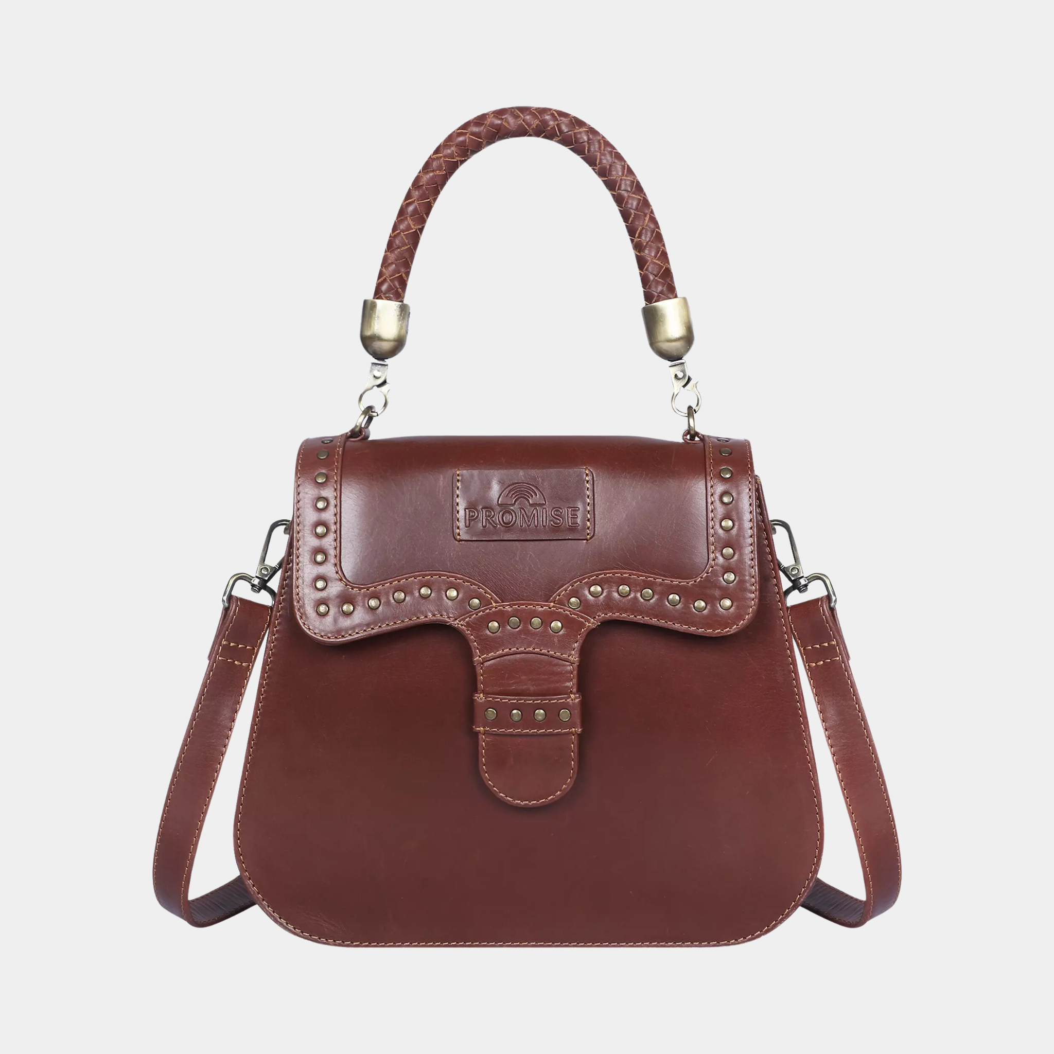 Helen Buckle Brown Crossbody Bag