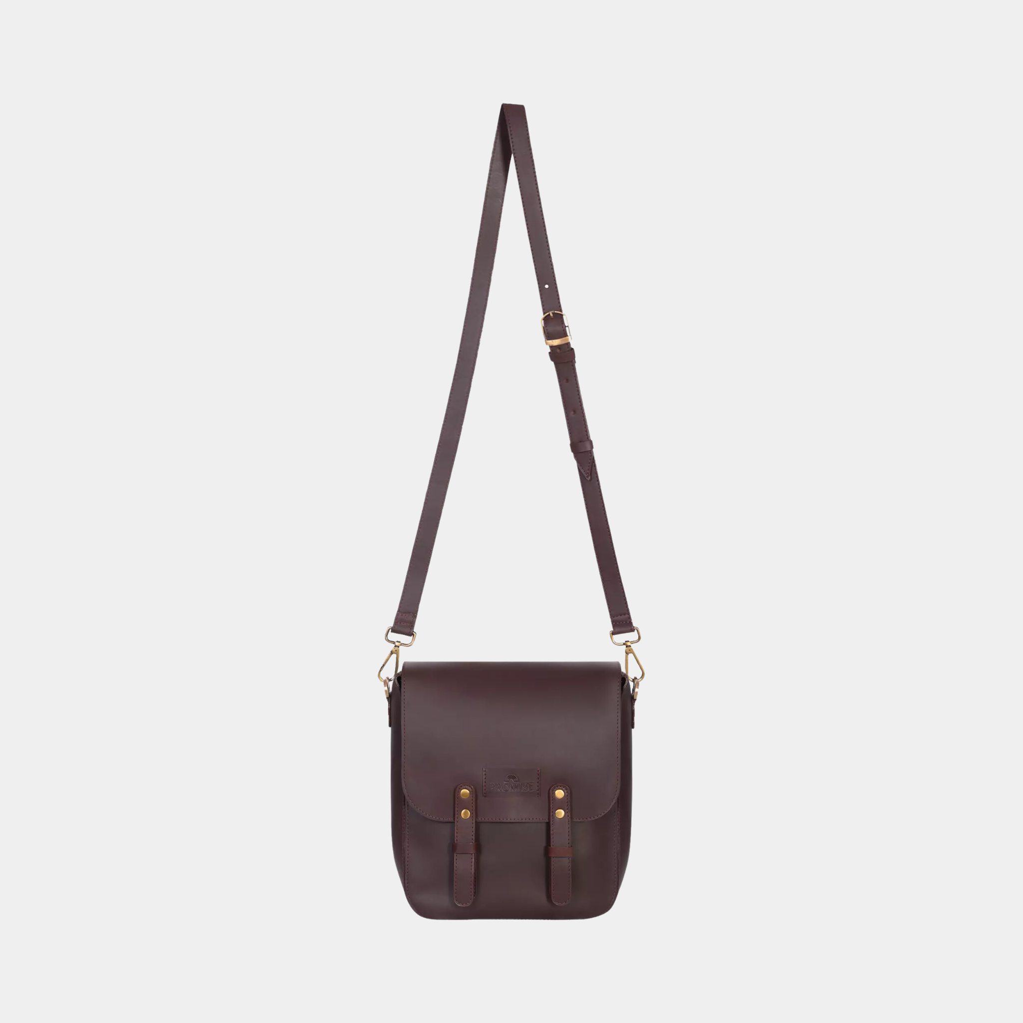 Kim Full-Flap Messenger Bag - Dark Brown