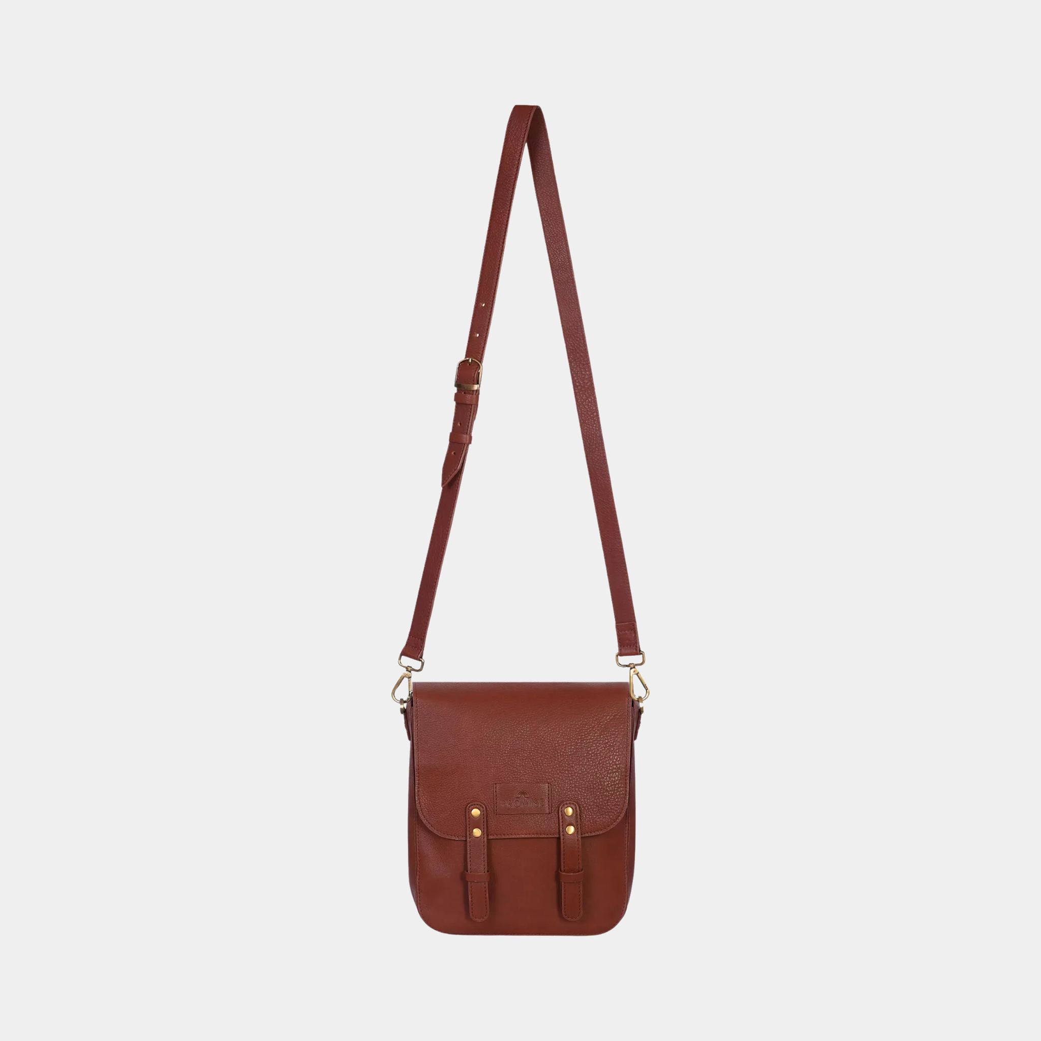 Kim Full-Flap Brown Messenger Bag