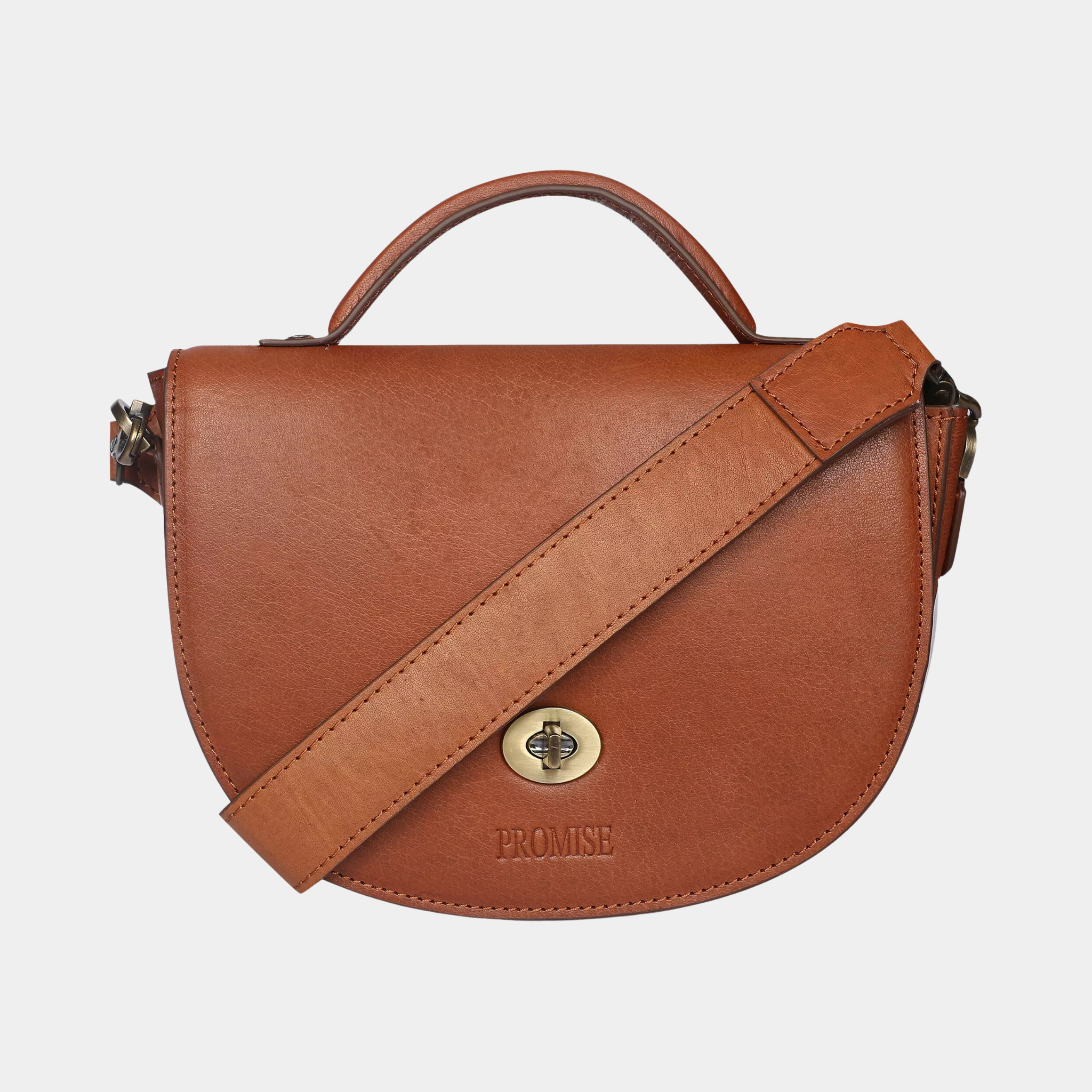 Julie Twisted D Tan bag