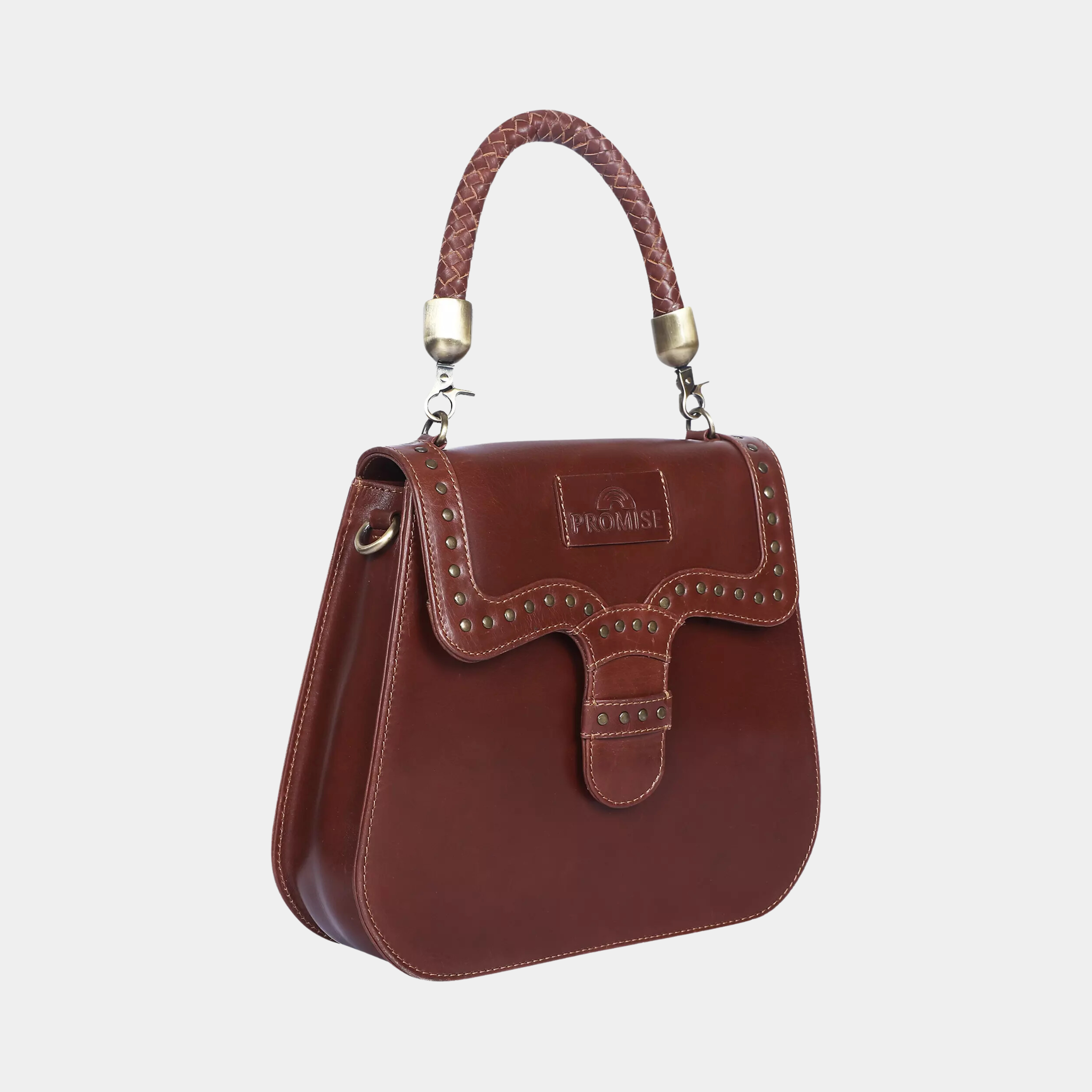 Helen Buckle Brown Crossbody Bag