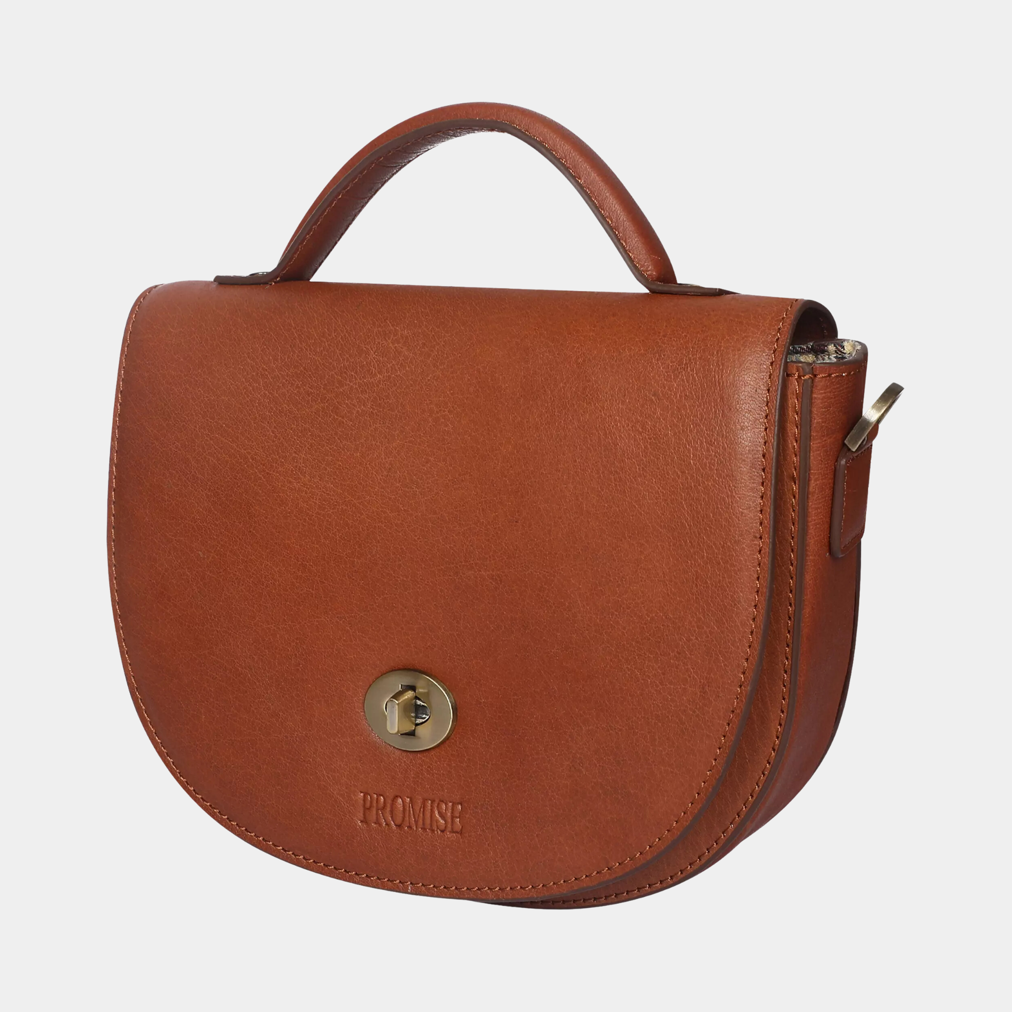 Julie Twisted D Tan bag