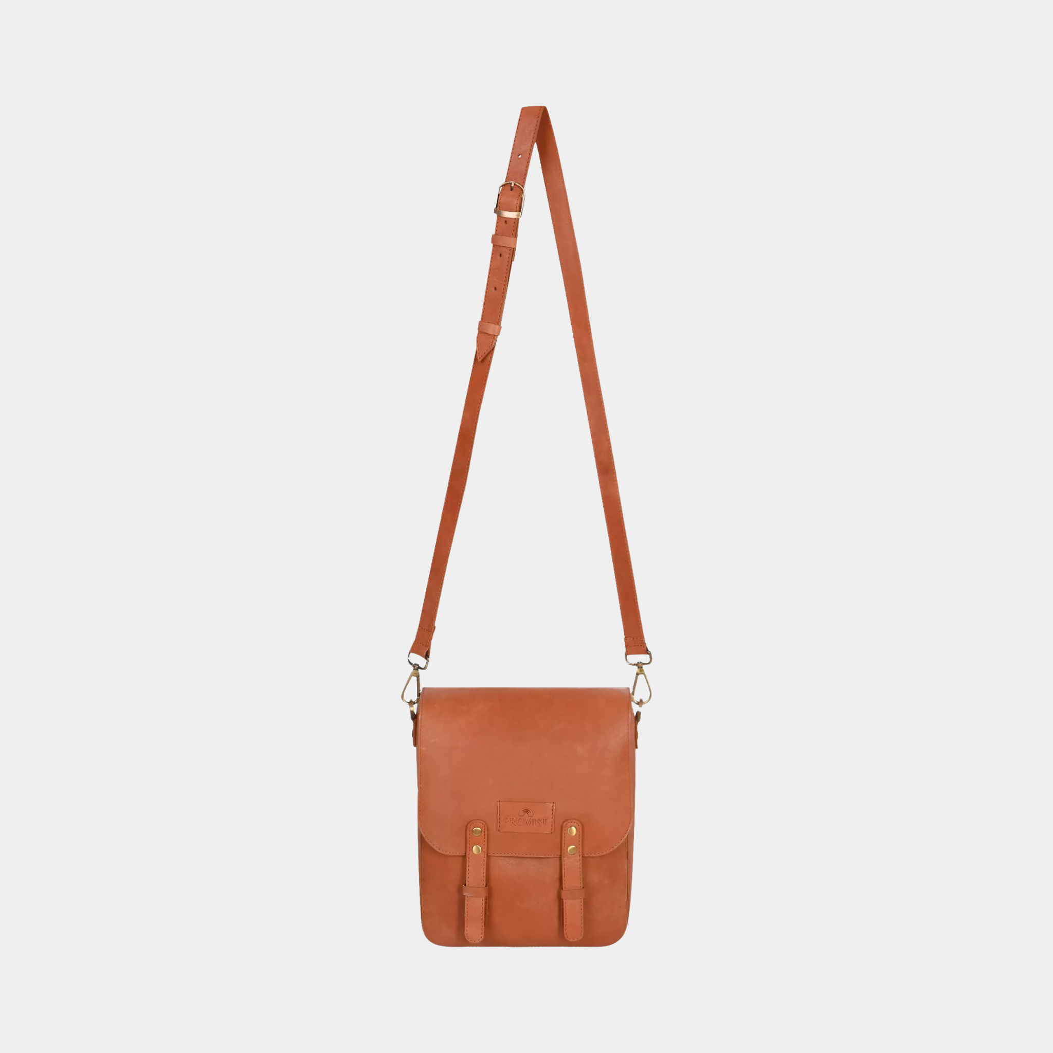 Kim Full-Flap Cognac Messenger Bag