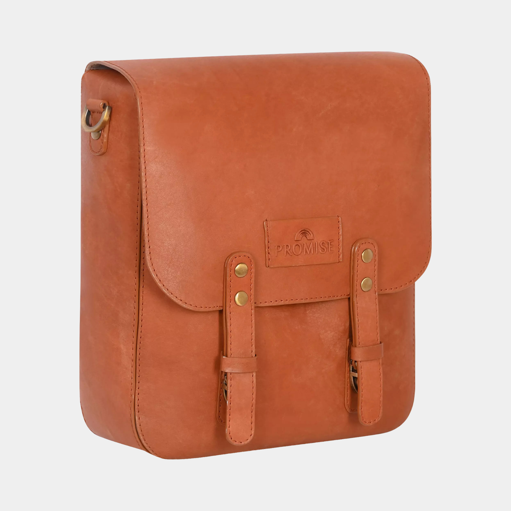 Kim Full-Flap Cognac Messenger Bag