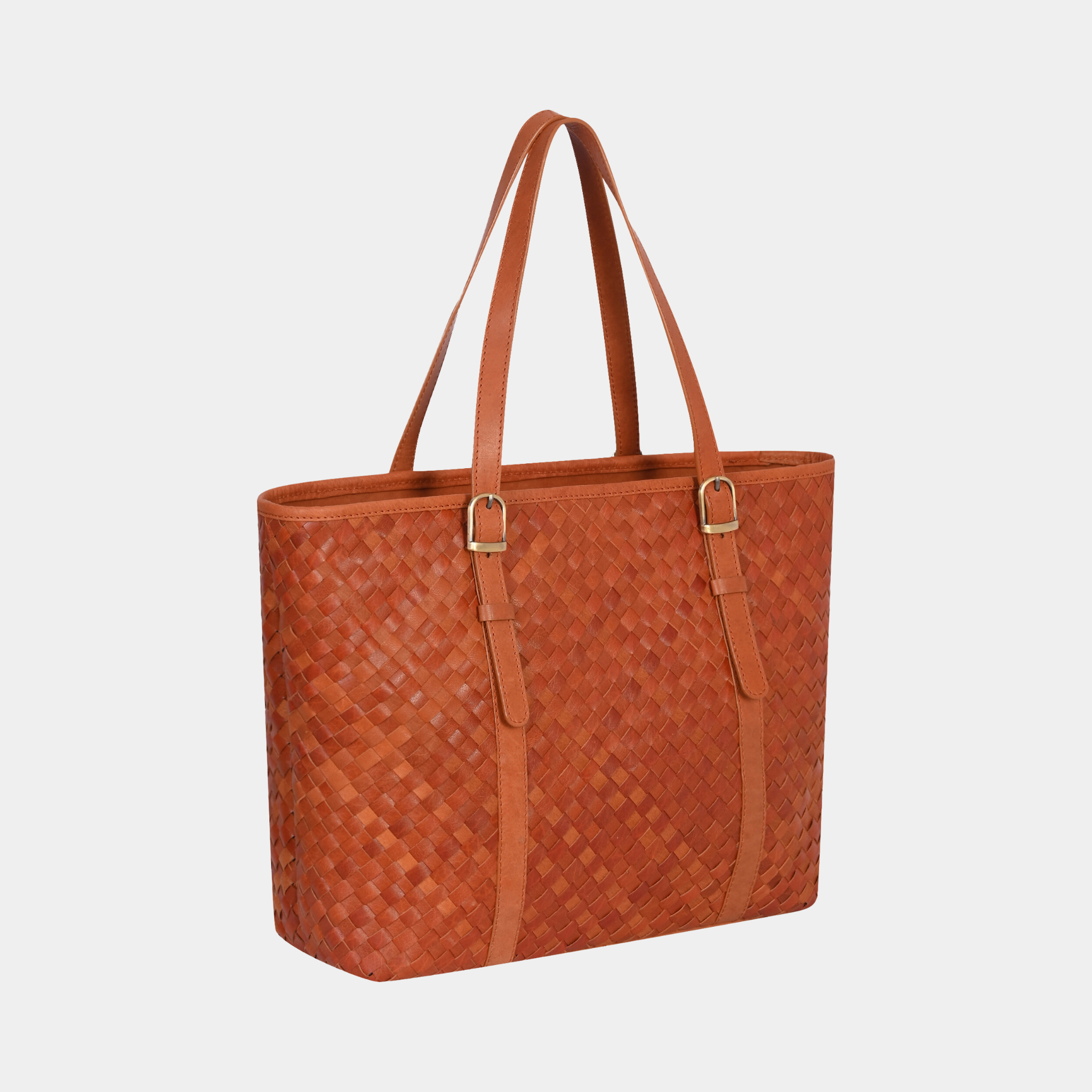 Margaret Handwoven Cognac Purse/Handbag