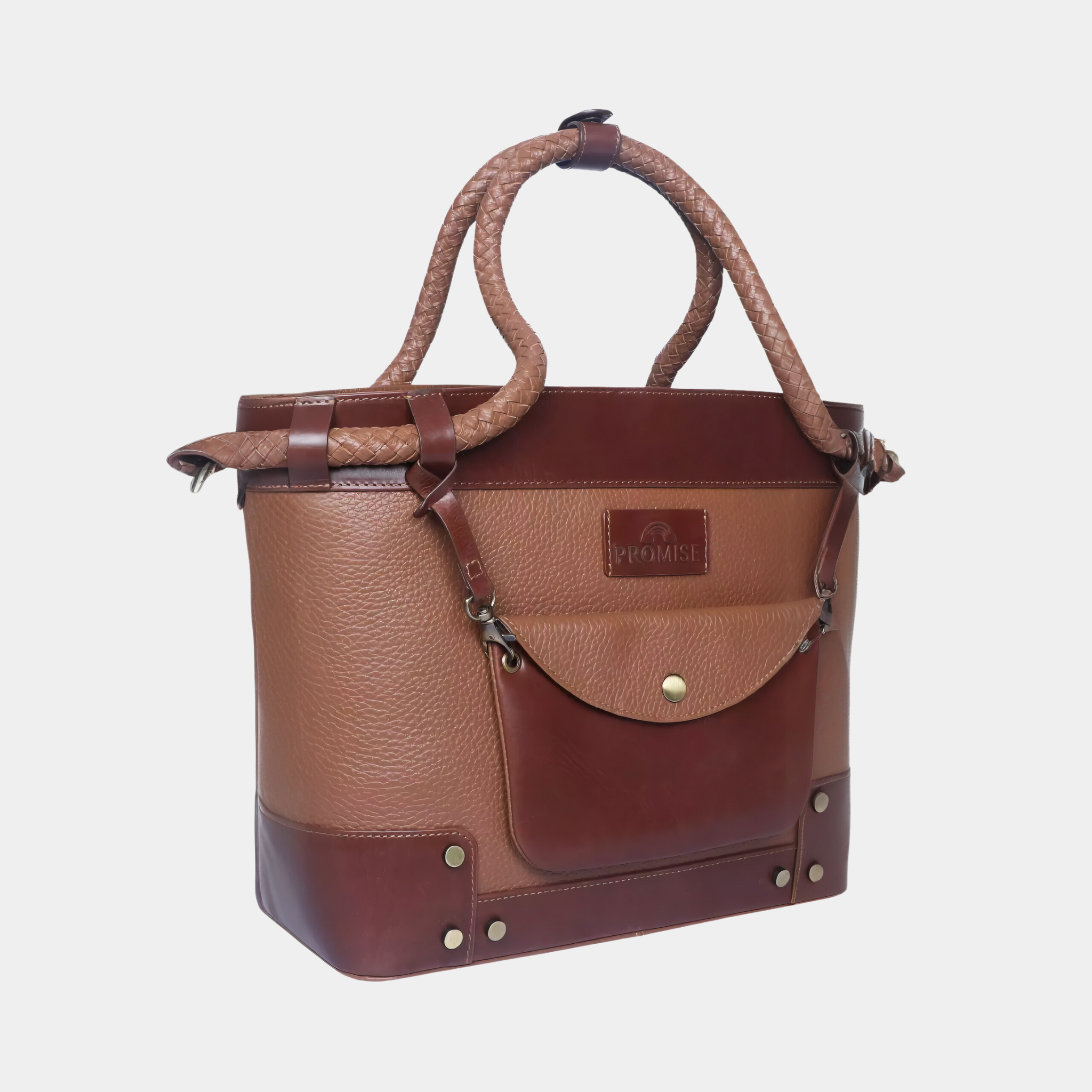 Lyla Leather Handbag Tan & Brown