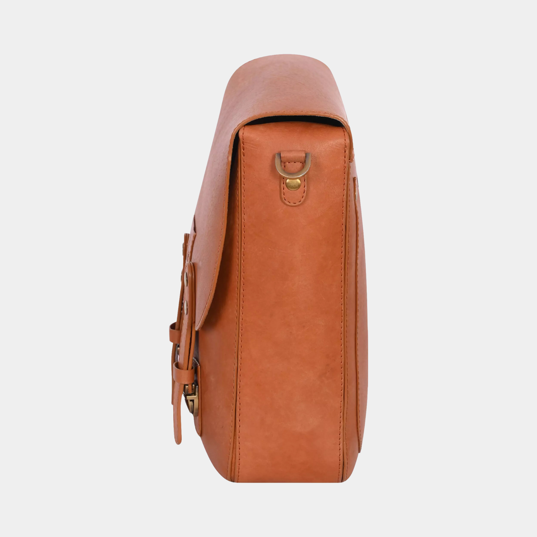 Kim Full-Flap Cognac Messenger Bag