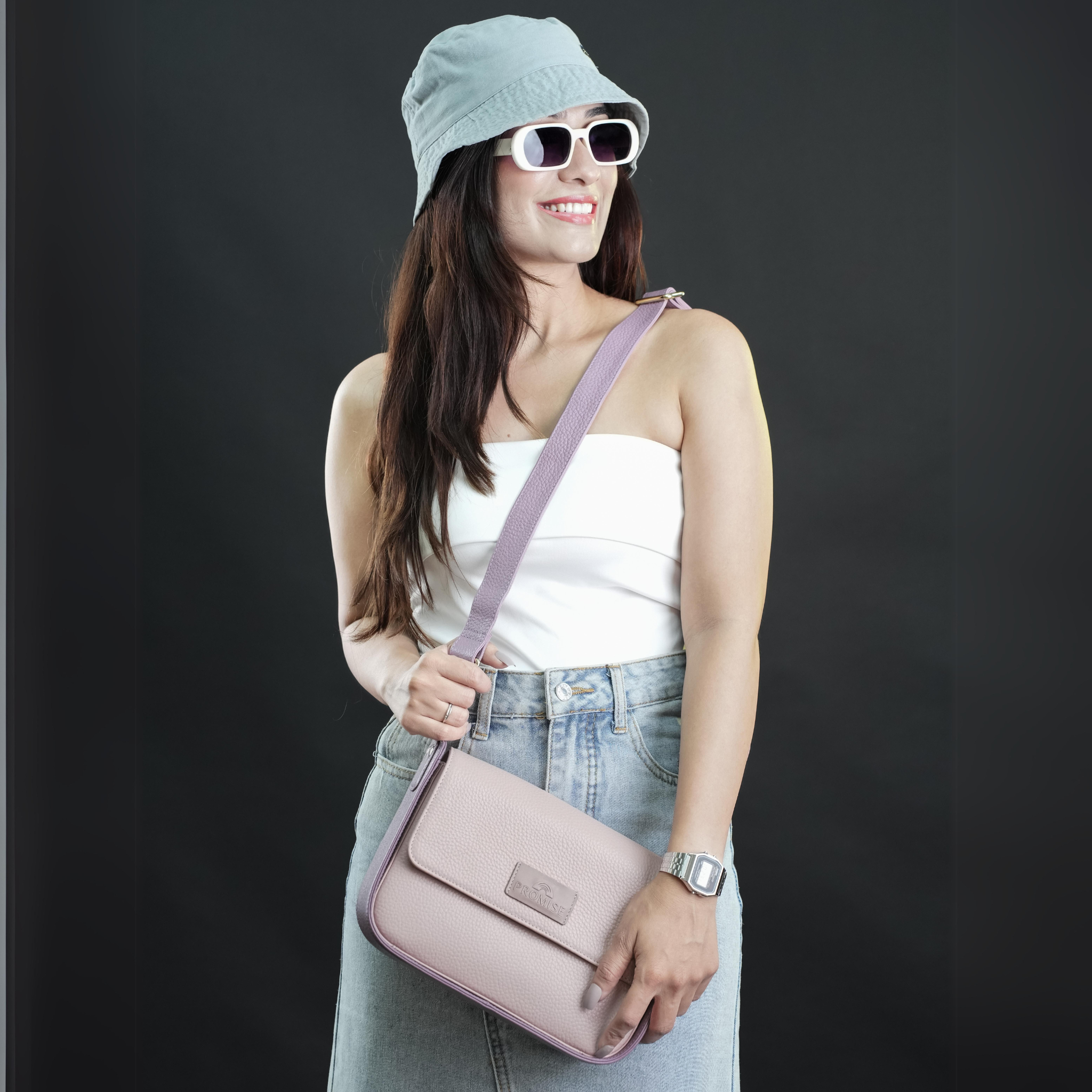 Lara Violet & Pink Crossbody Bag