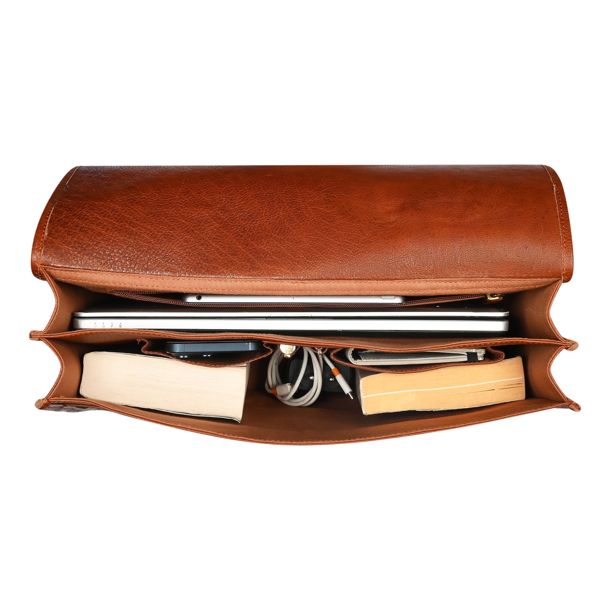 Paul Laptop Briefcase - Cognac