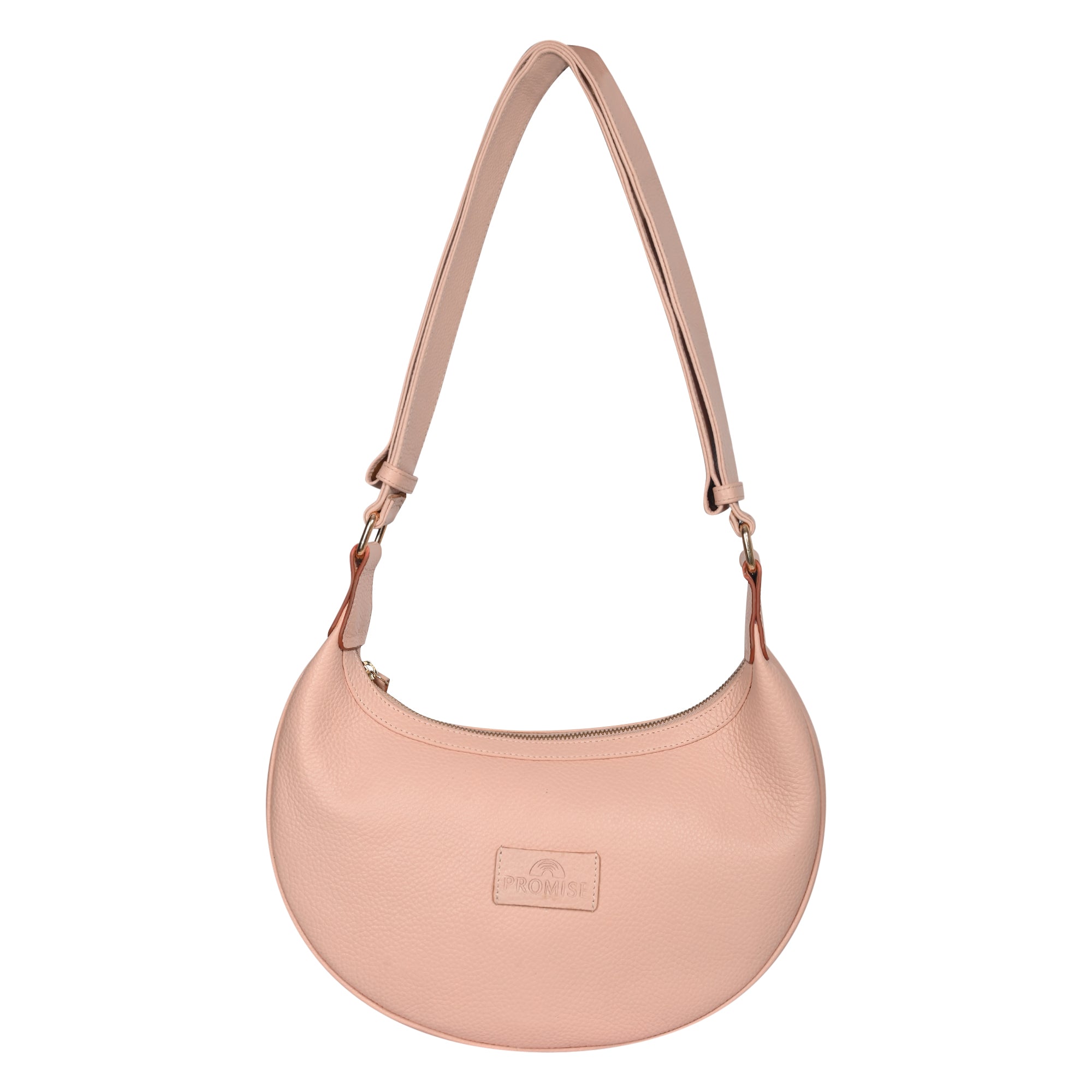 Jesse Minimalist Stylish Half Moon Crossbody Bag - Light Pink