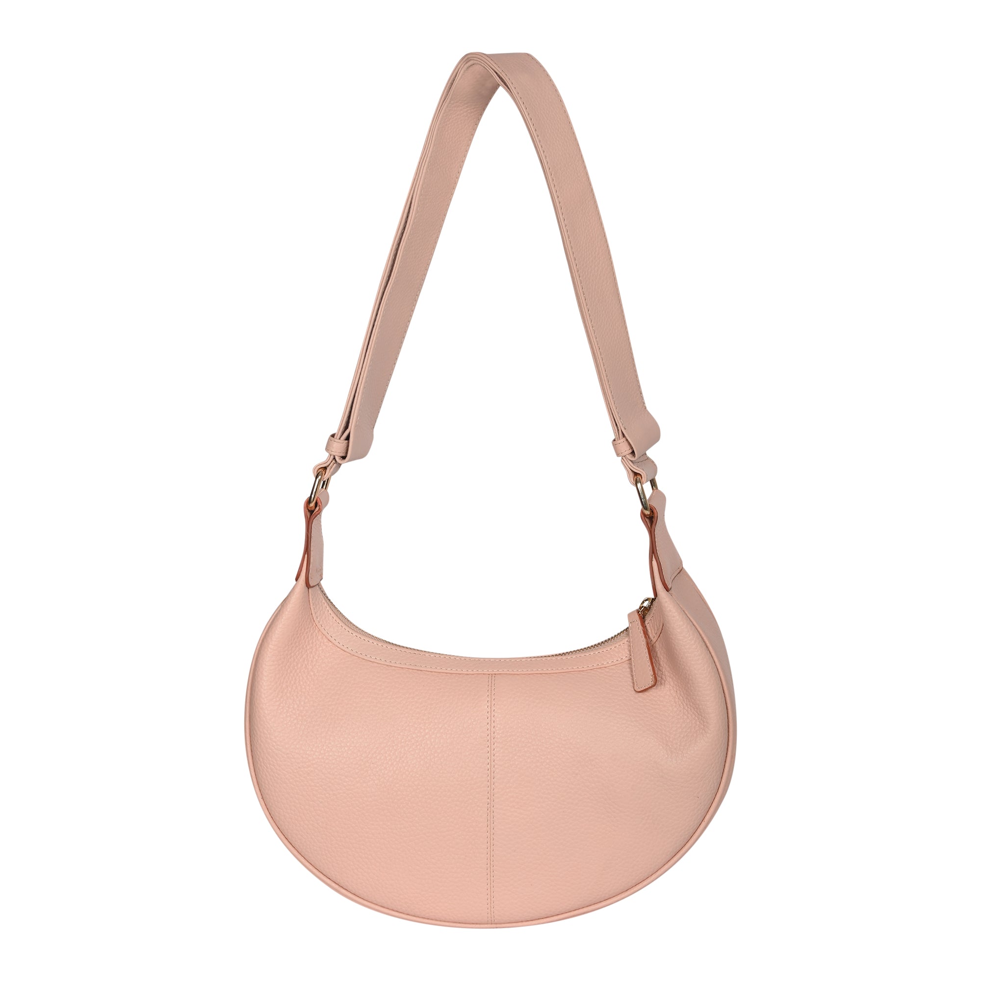 Jesse Minimalist Stylish Half Moon Crossbody Bag - Light Pink