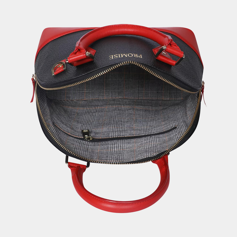 Emma Handbag - Black & Red
