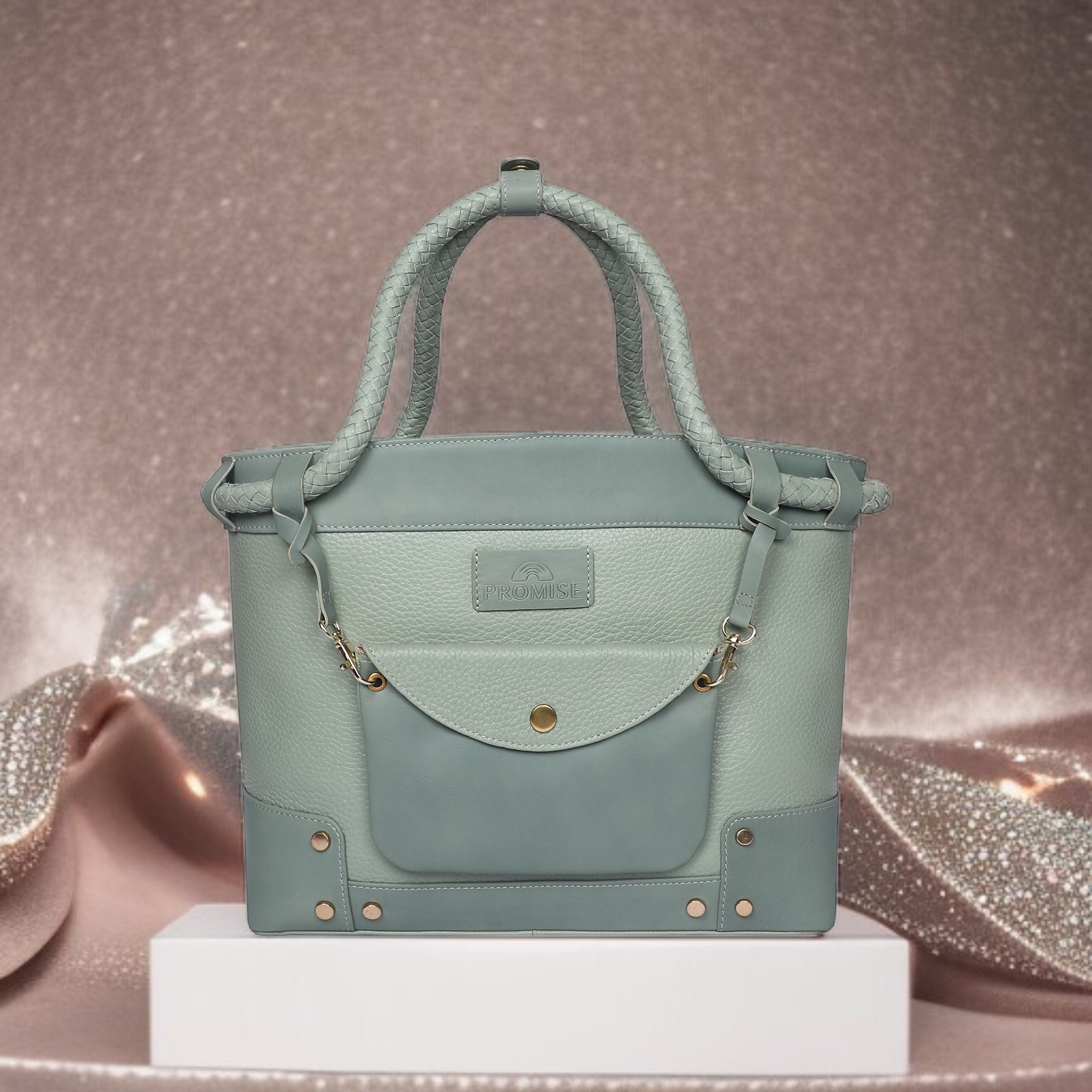 Lyla Handbag - Dark & Light Green