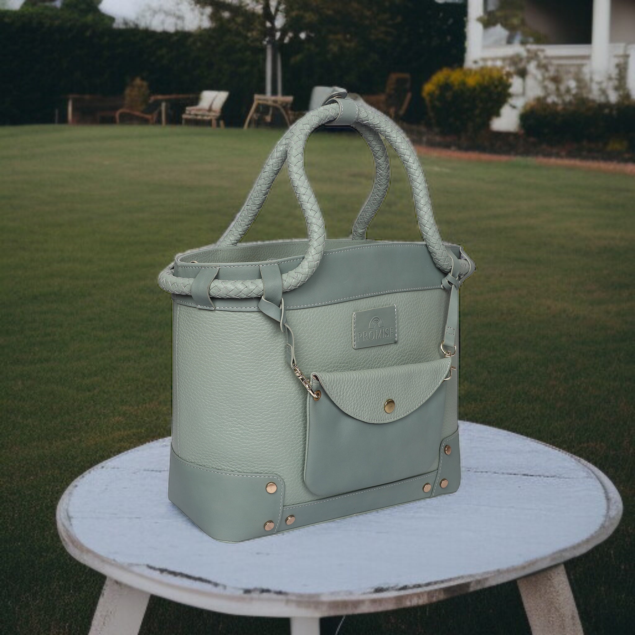 Lyla Handbag - Dark & Light Green