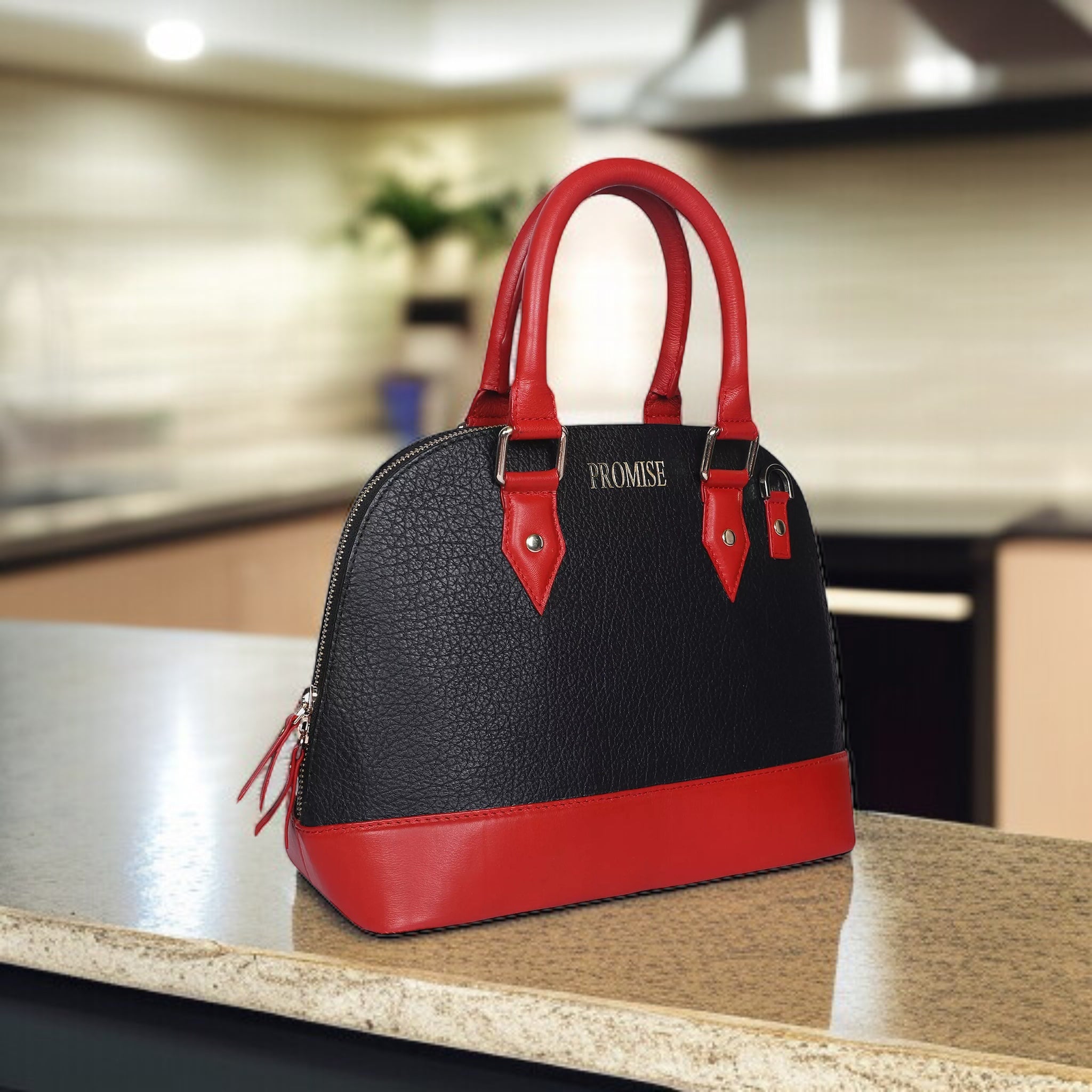 Emma Handbag - Black & Red