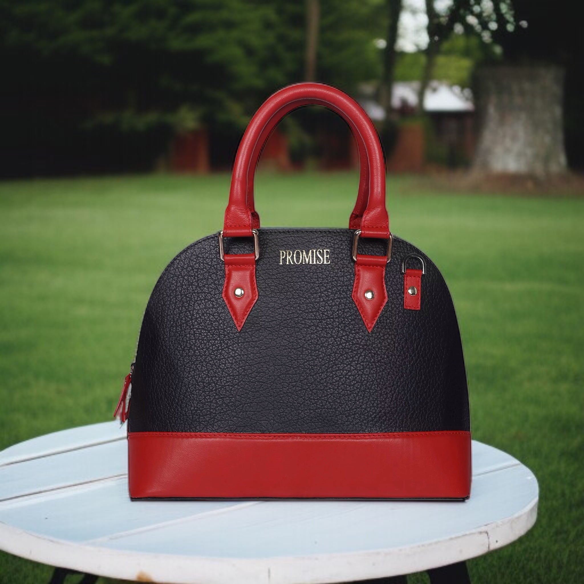 Emma Handbag - Black & Red