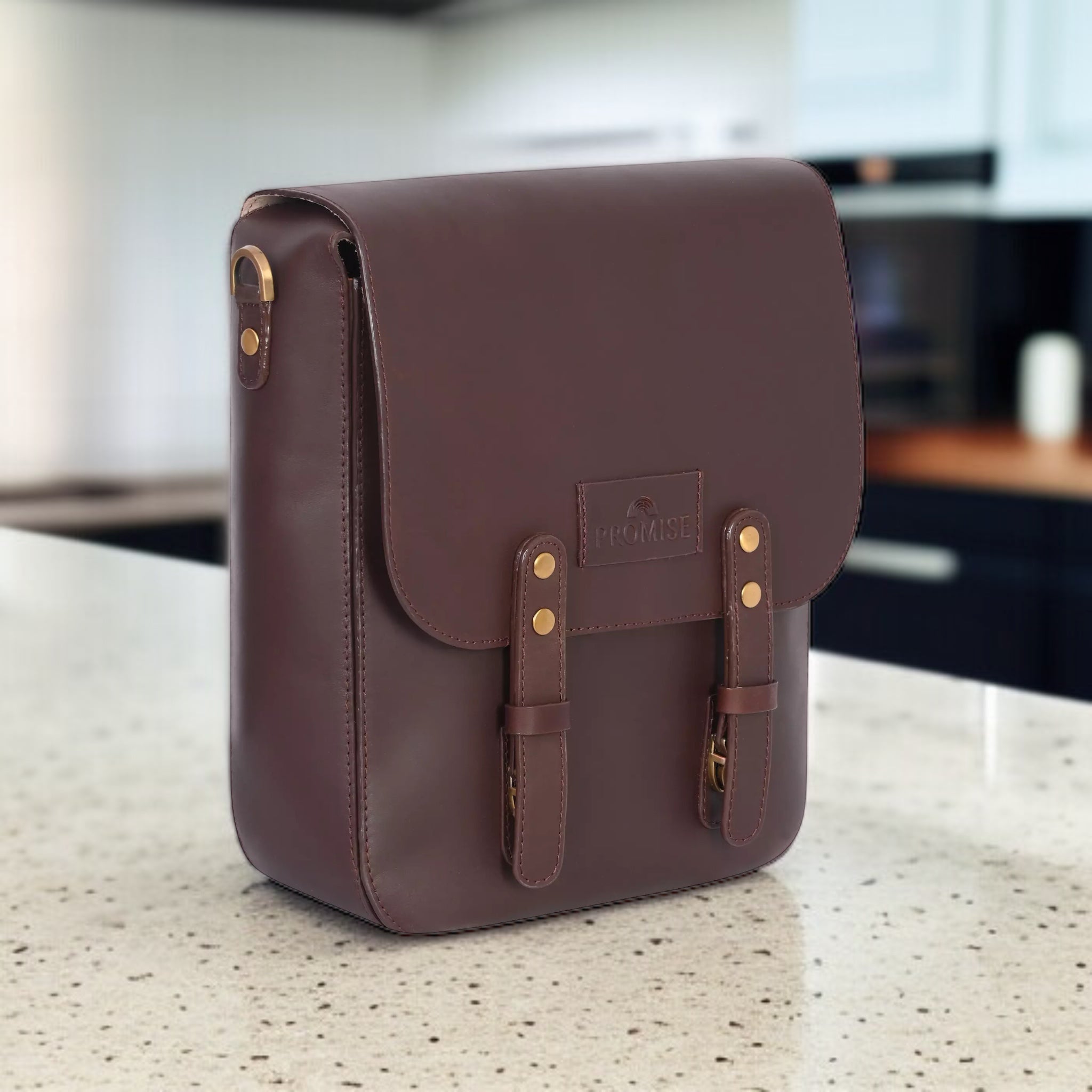 Kim Full-Flap Messenger Bag - Dark Brown