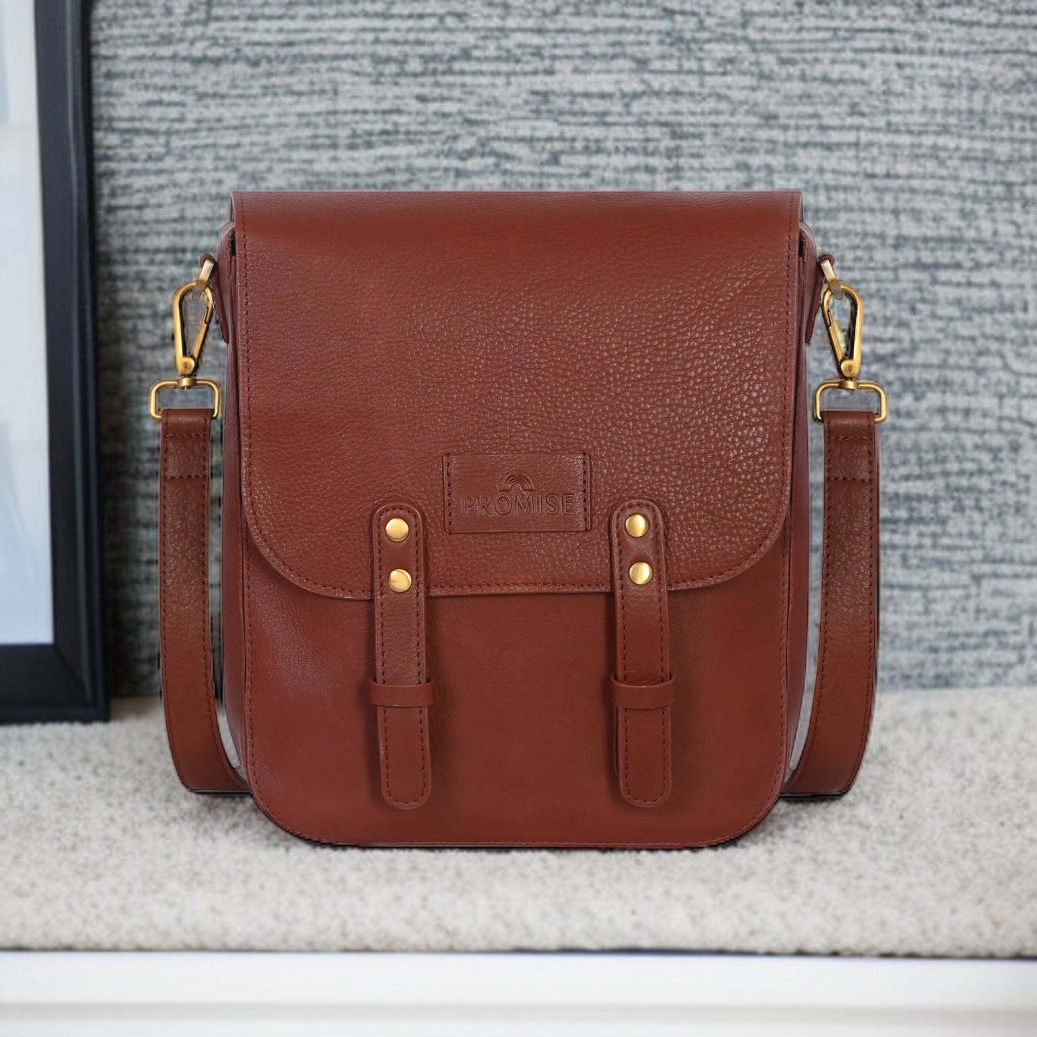 Kim Full-Flap Messenger Bag - Brown