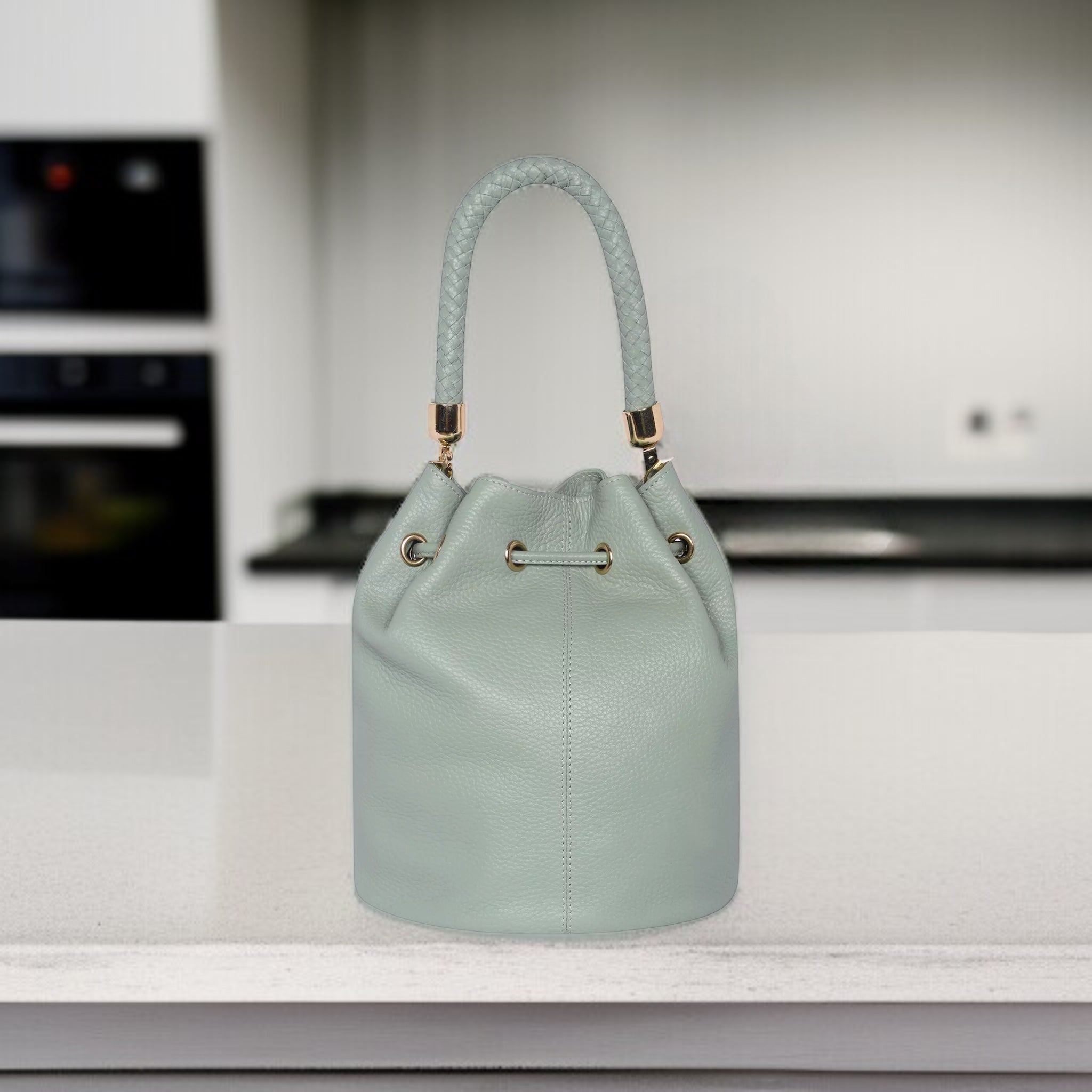 Sally Drawstring Bag - Light Green